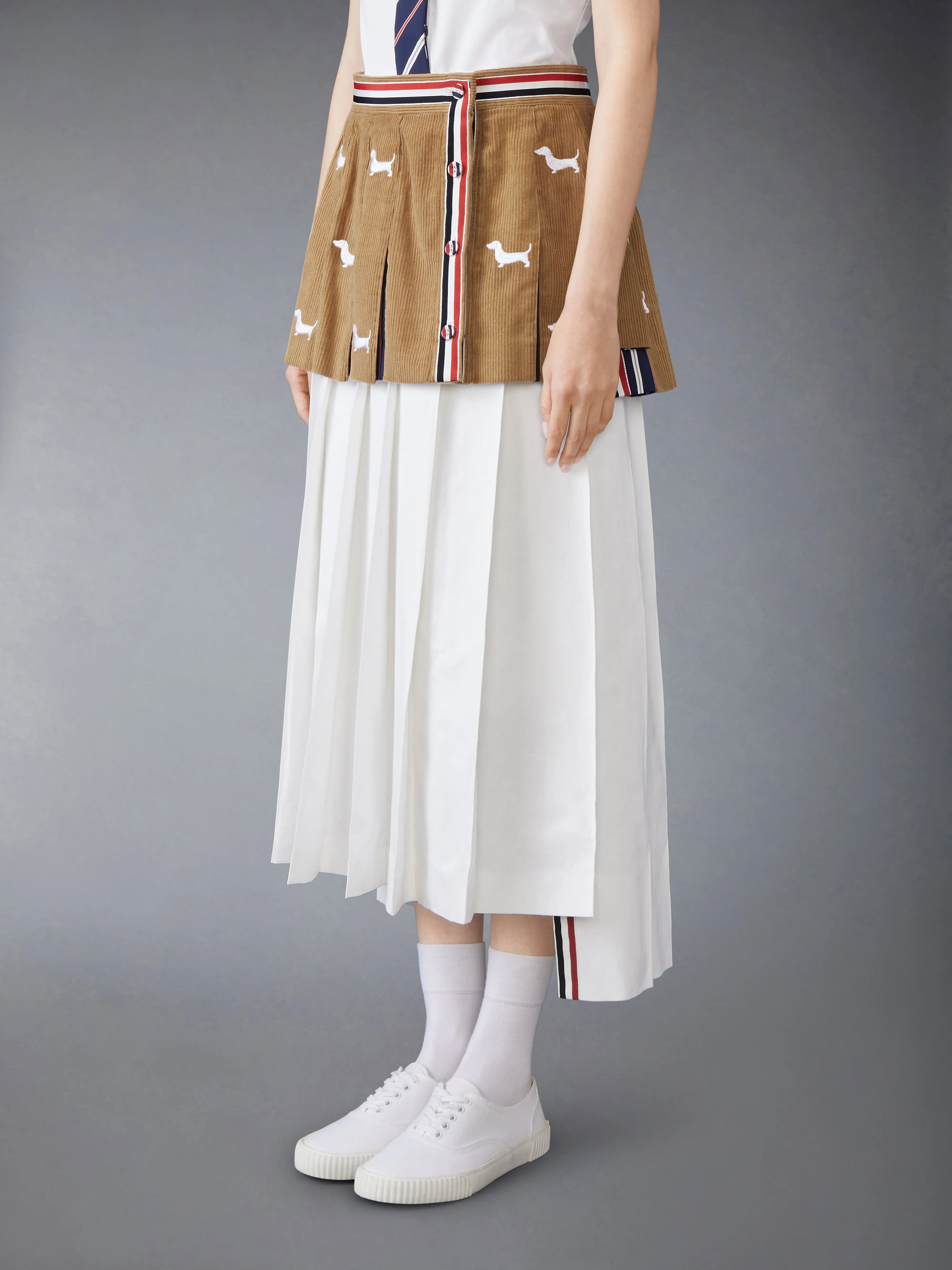 CORDUROY MINI PLEATED HECTOR SKIRT sold by Thom Browne product image thumbnail 2