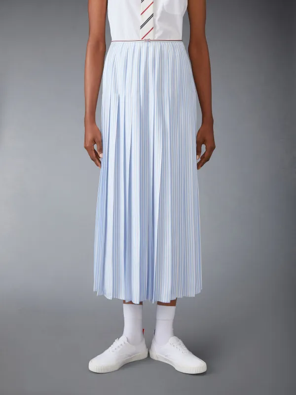 SILK TWILL PLEATED  SKIRT sold by Thom Browne