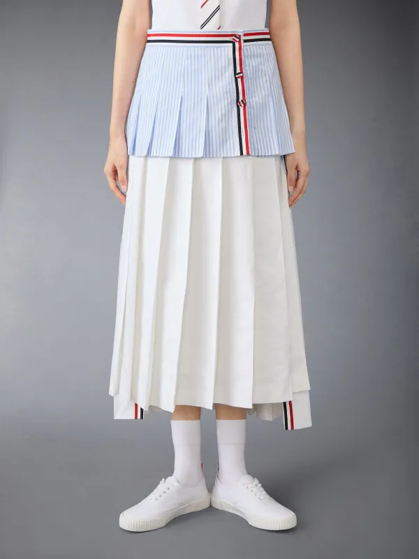 MADRAS COTTON MINI PLEATED WRAP SKIRT sold by Thom Browne