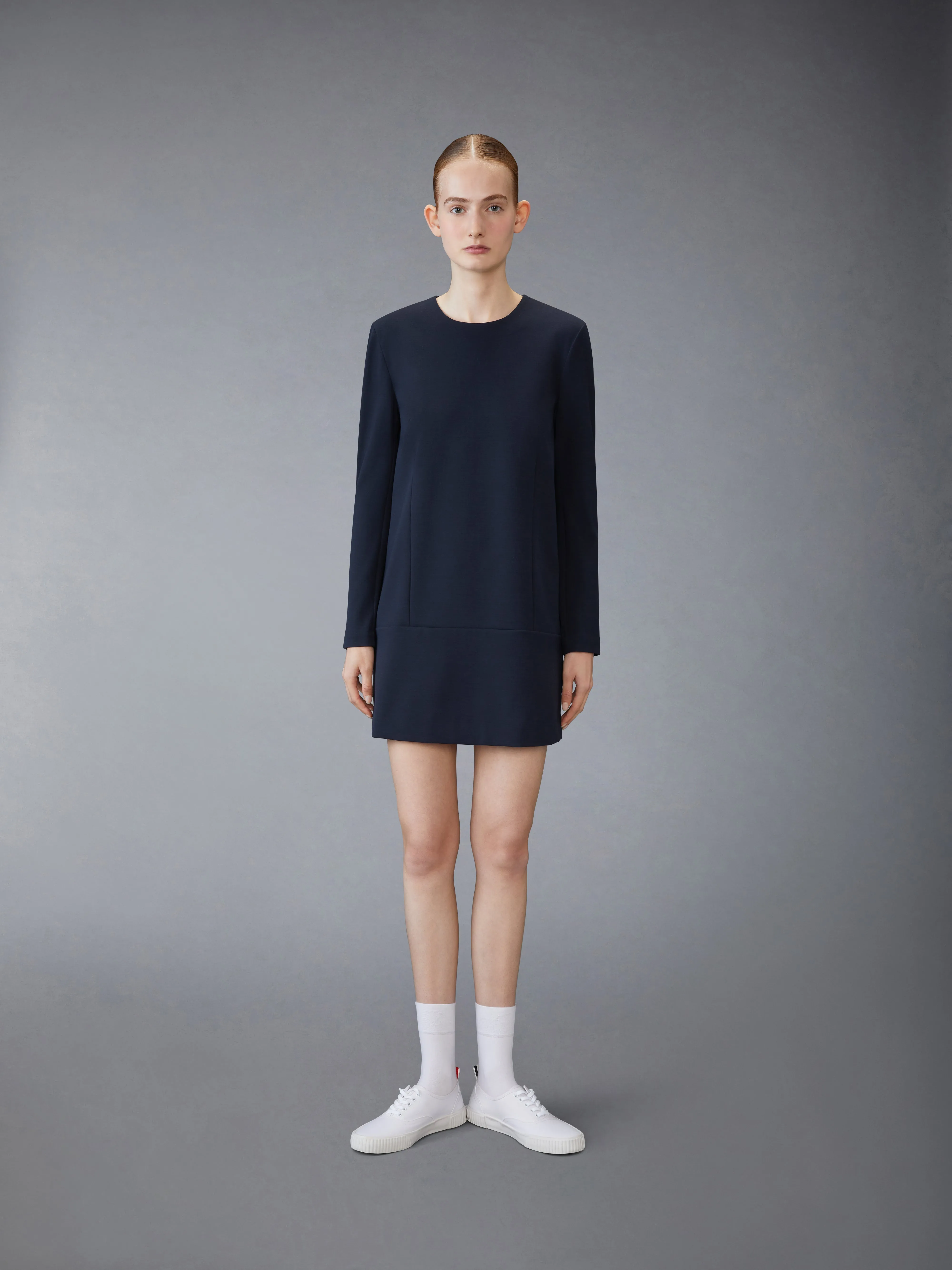 WOOL TECH MILANO MINI SHIFT DRESS sold by Thom Browne