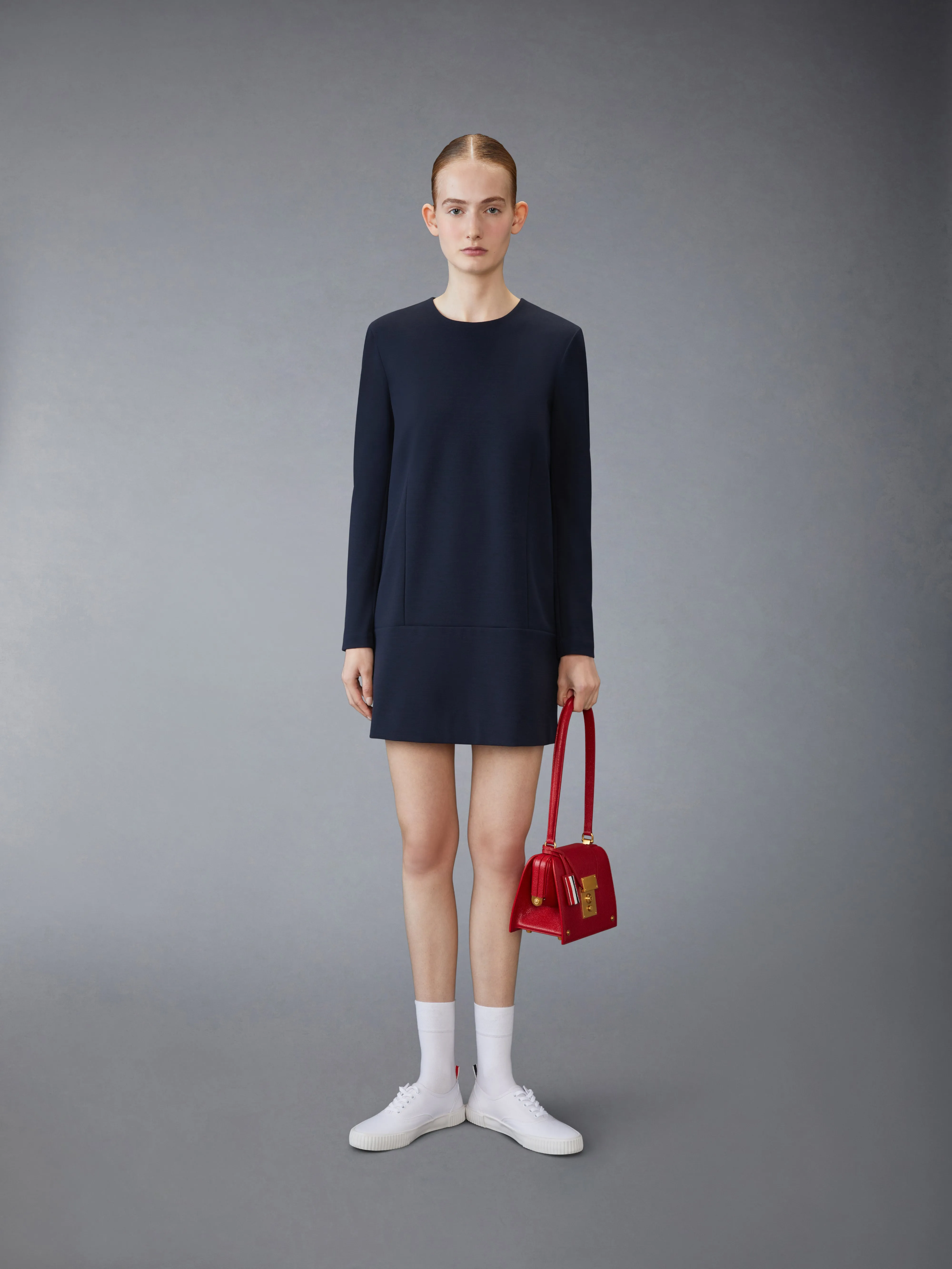 WOOL TECH MILANO MINI SHIFT DRESS sold by Thom Browne product image thumbnail 4