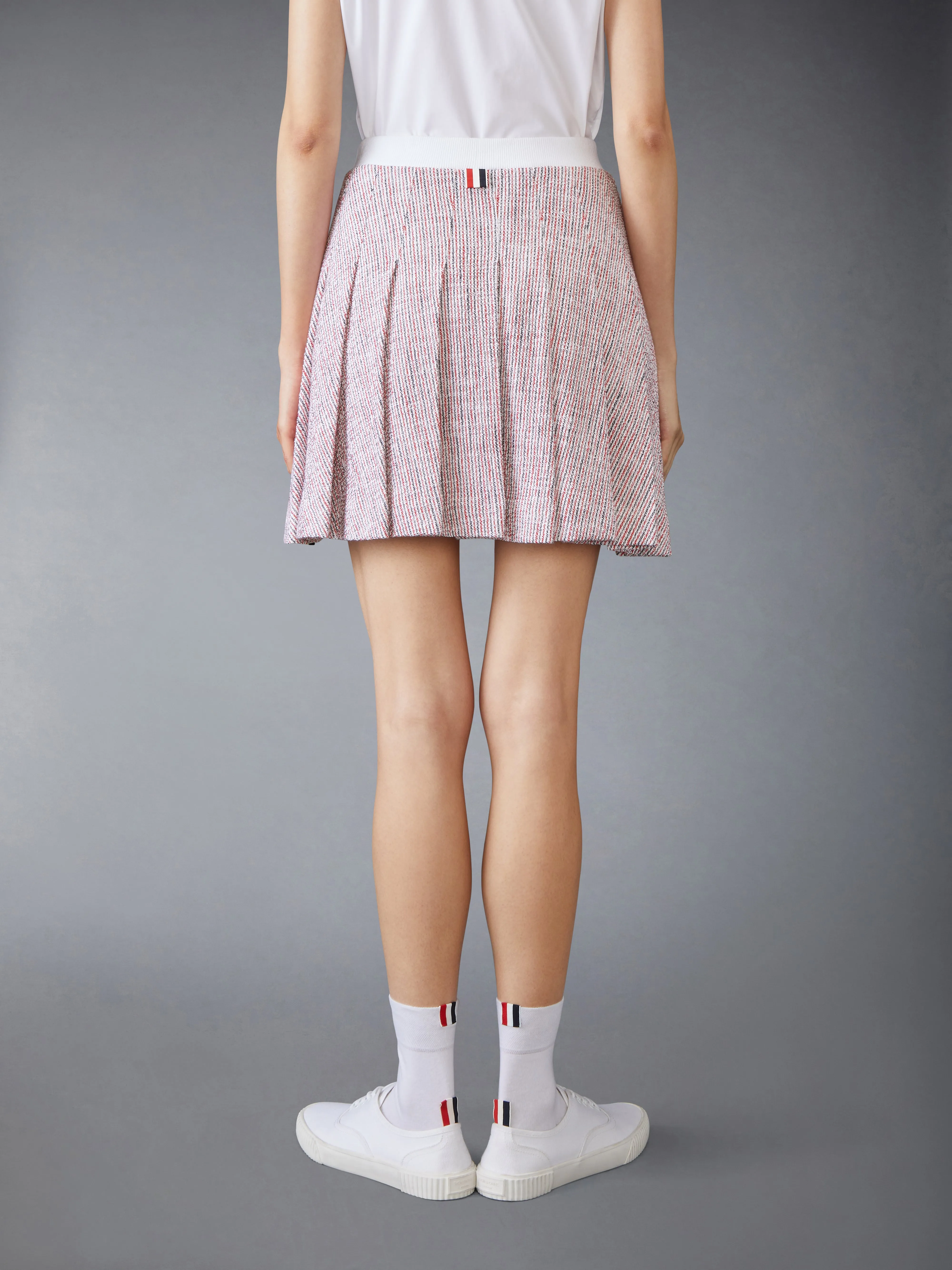 COTTON TWEED MINI PLEATED SKIRT sold by Thom Browne product image thumbnail 3