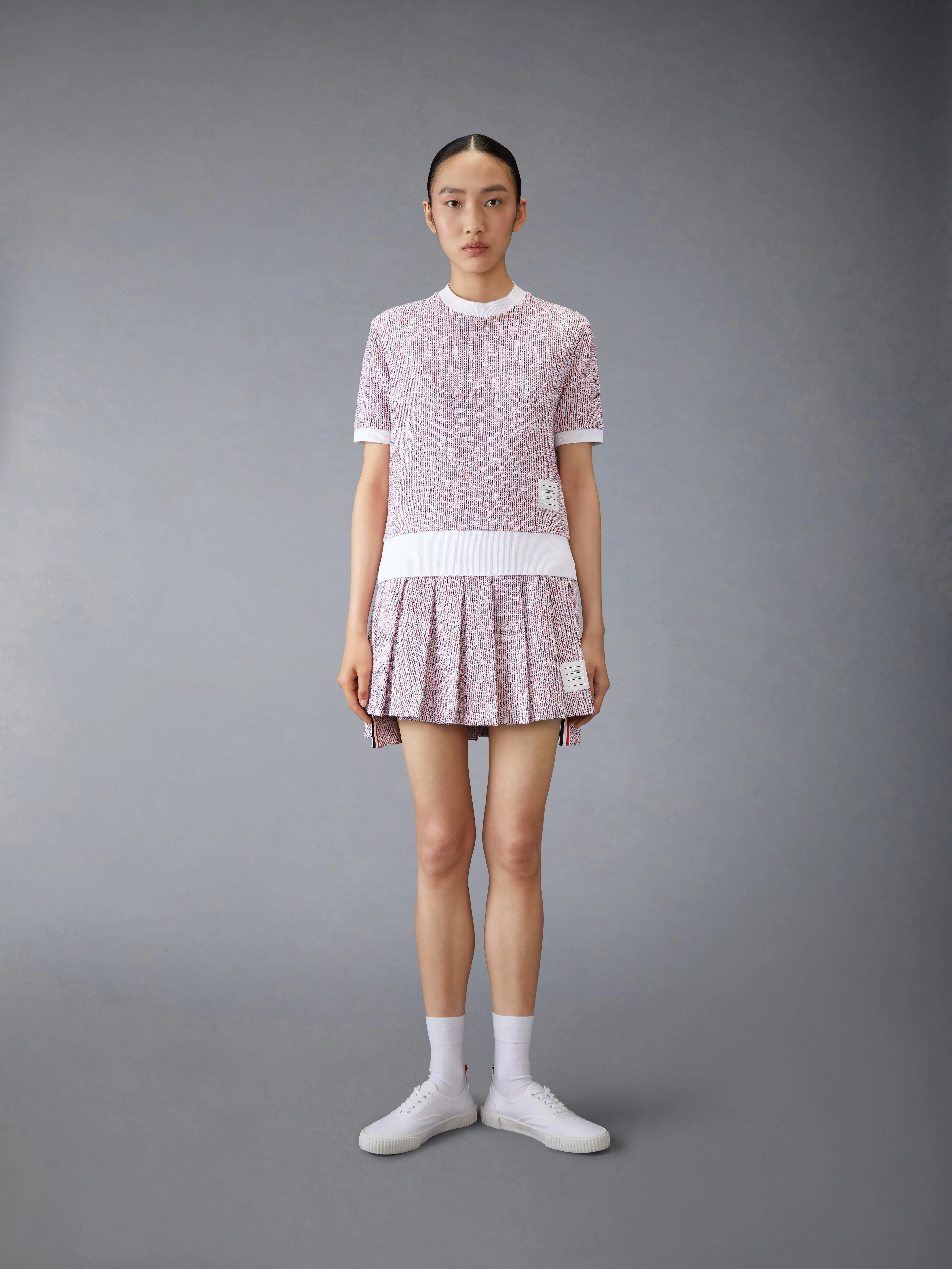 COTTON TWEED MINI PLEATED SKIRT sold by Thom Browne product image thumbnail 4