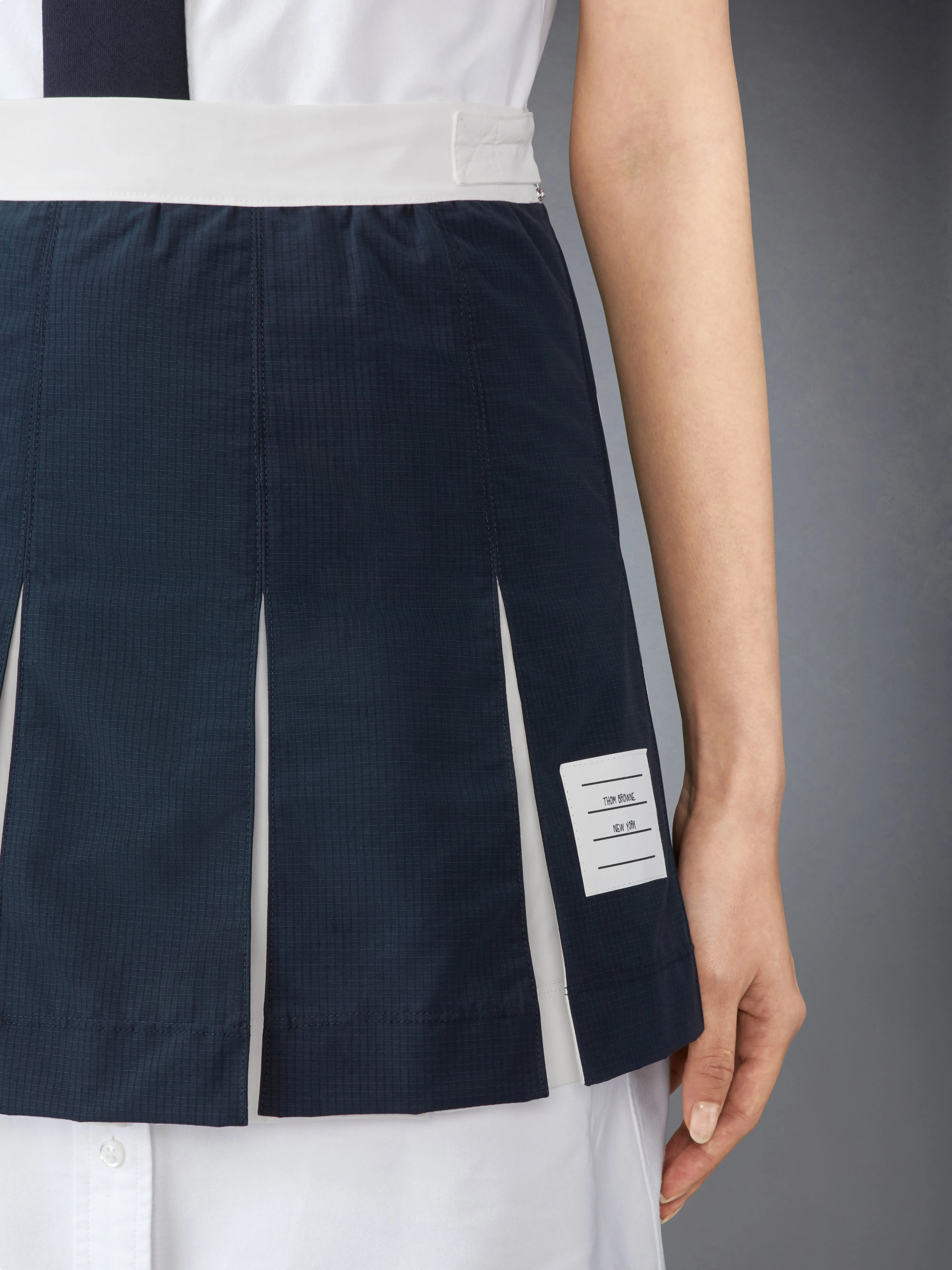RIPSTOP BOX PLEAT MINI SKIRT sold by Thom Browne product image thumbnail 5