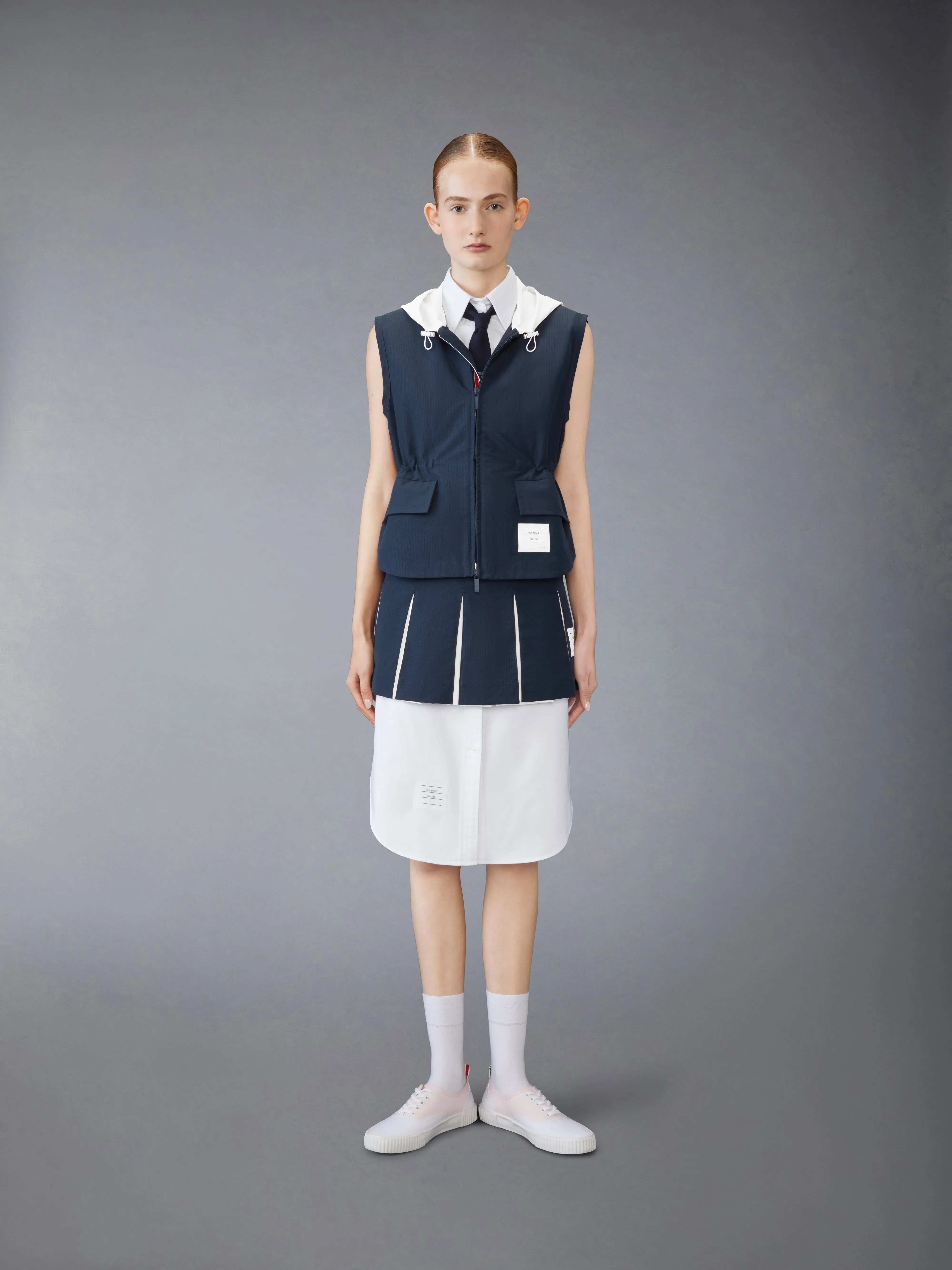 RIPSTOP BOX PLEAT MINI SKIRT sold by Thom Browne product image thumbnail 4