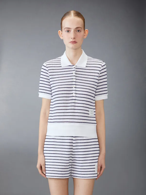 TEXTURED COTTON POLO sold by Thom Browne