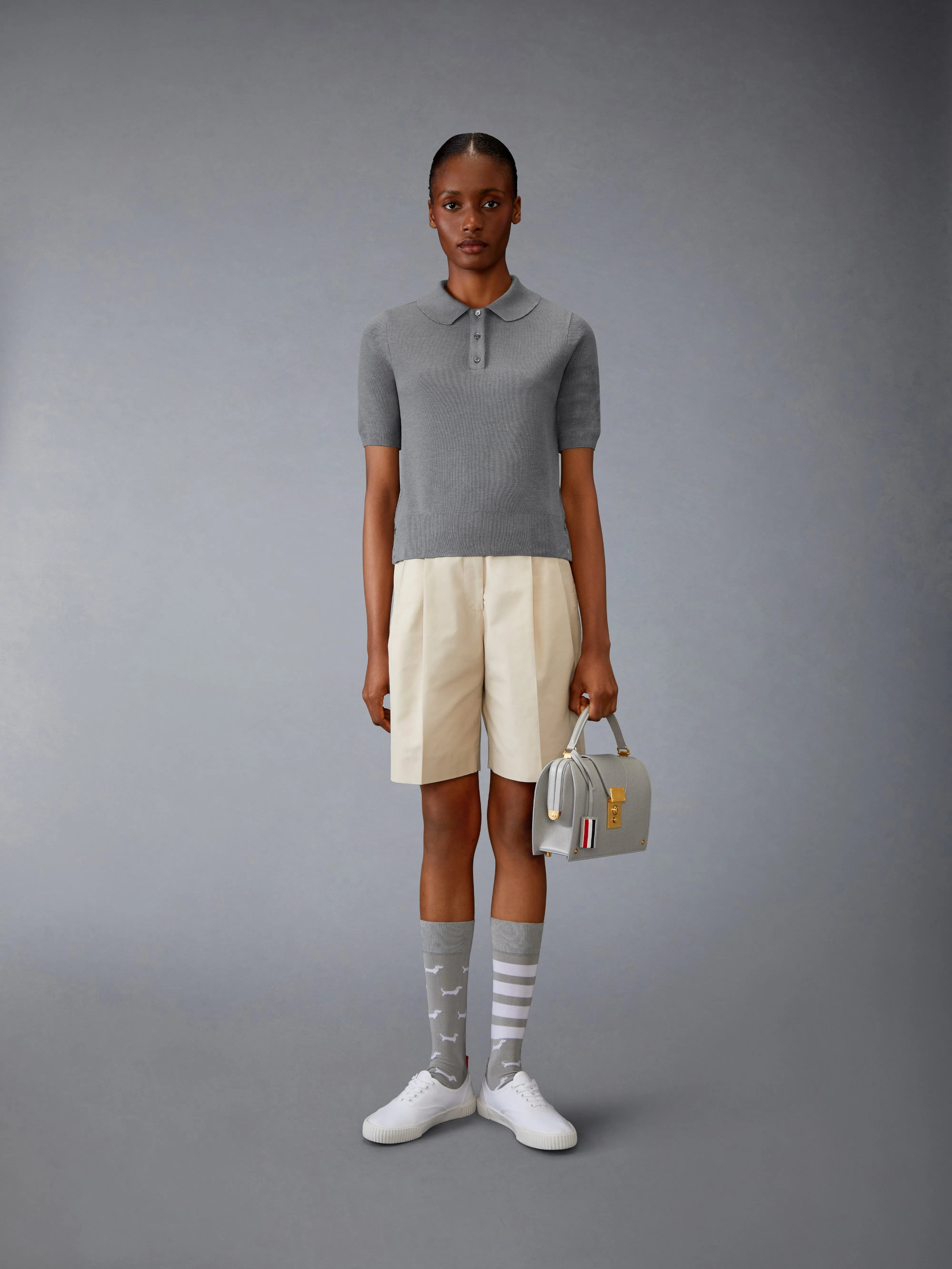 SILK PIQUE 4-BAR POLO sold by Thom Browne product image thumbnail 3