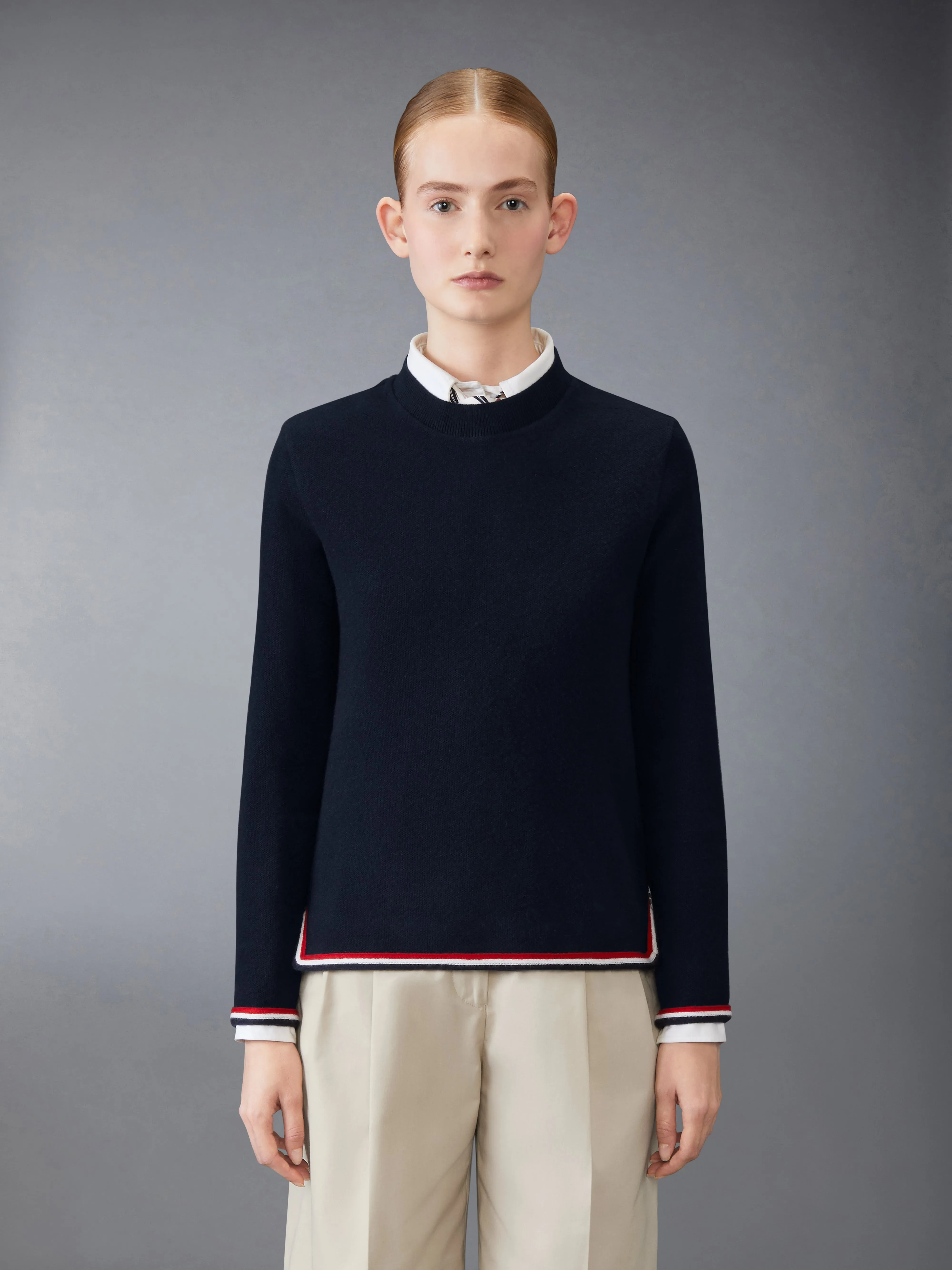 CASHMERE LONG SLEEVE TOP sold by Thom Browne