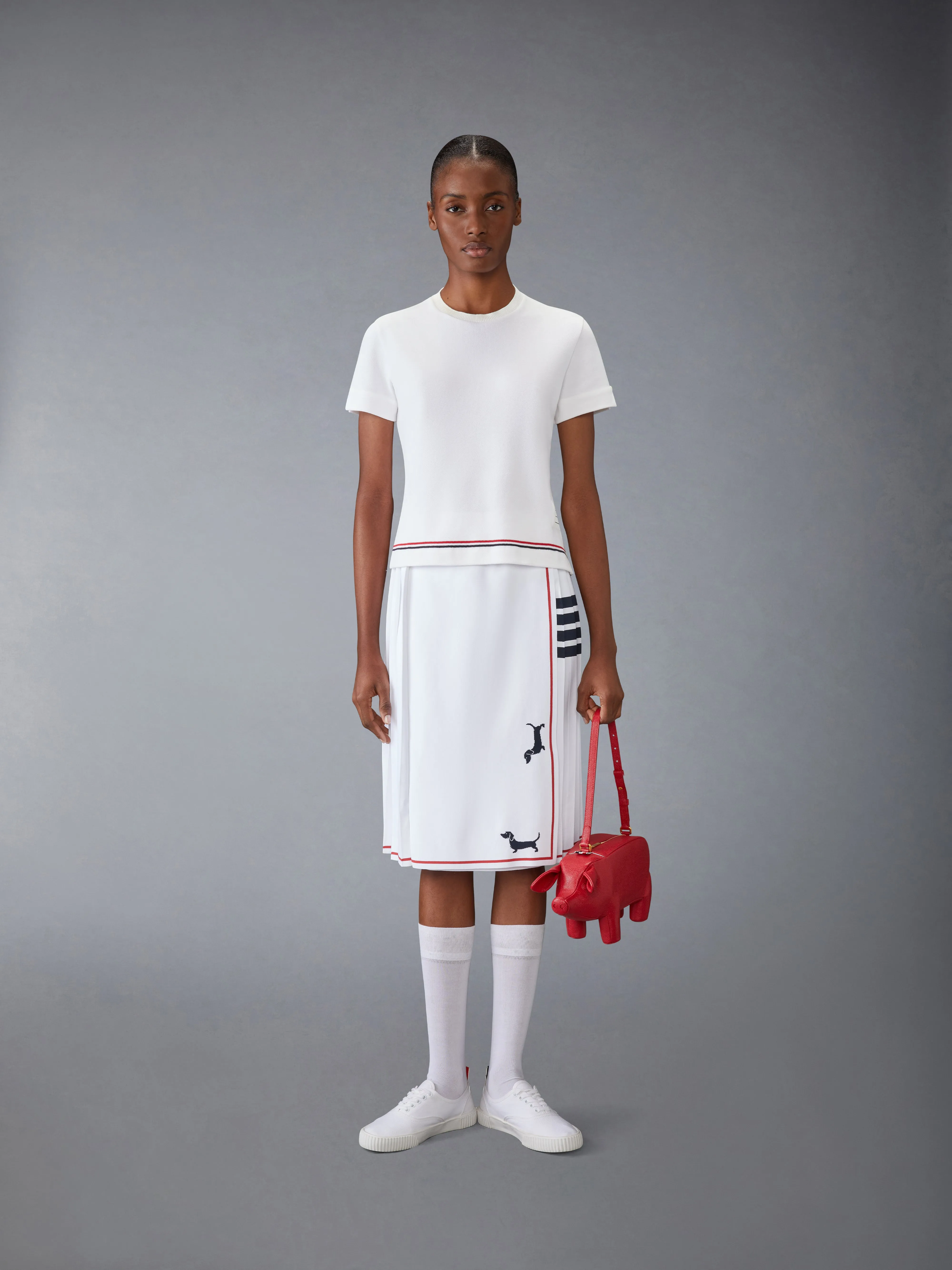 COTTON PIQUE TEE sold by Thom Browne product image thumbnail 3