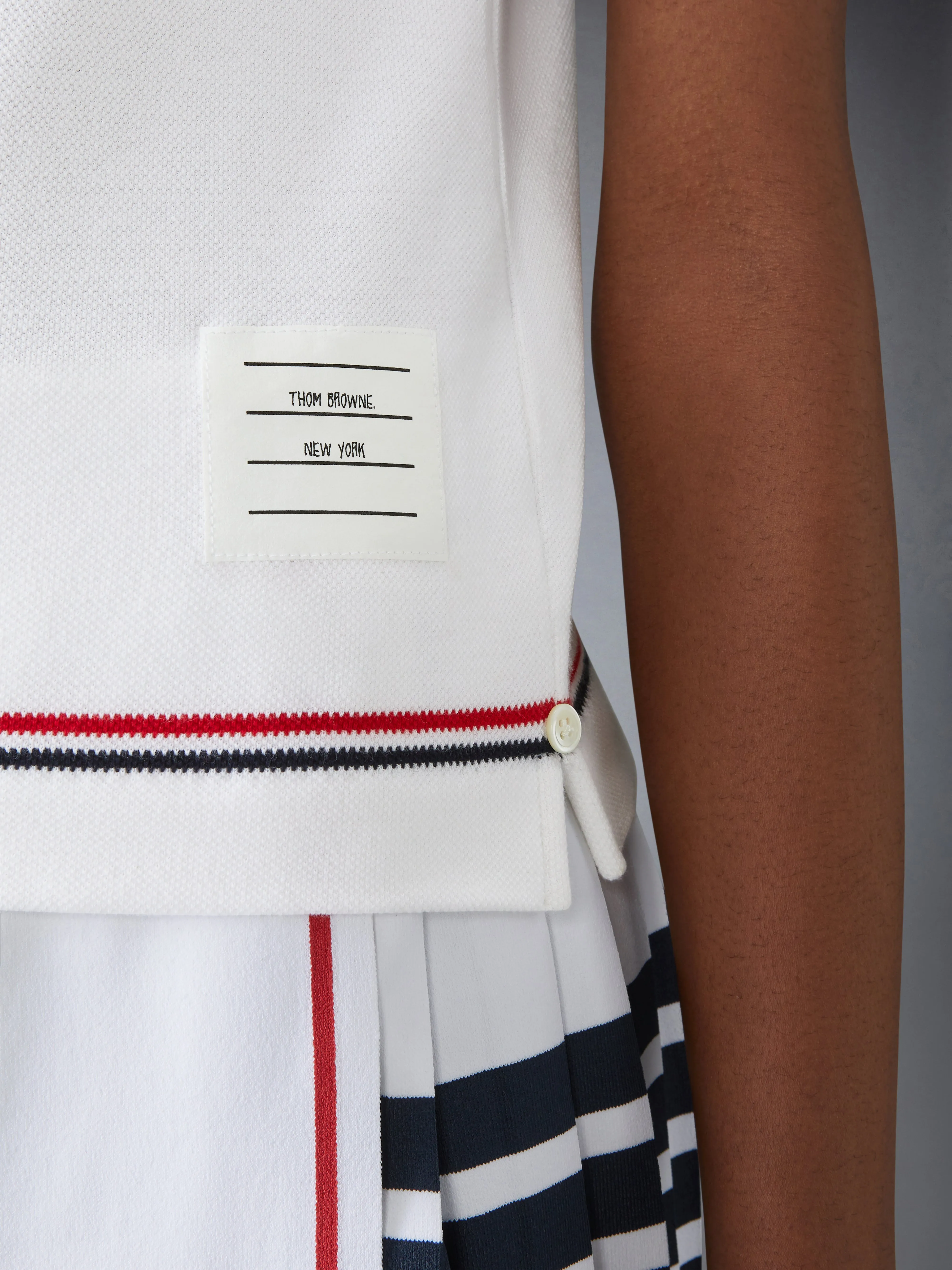 COTTON PIQUE TEE sold by Thom Browne product image thumbnail 4