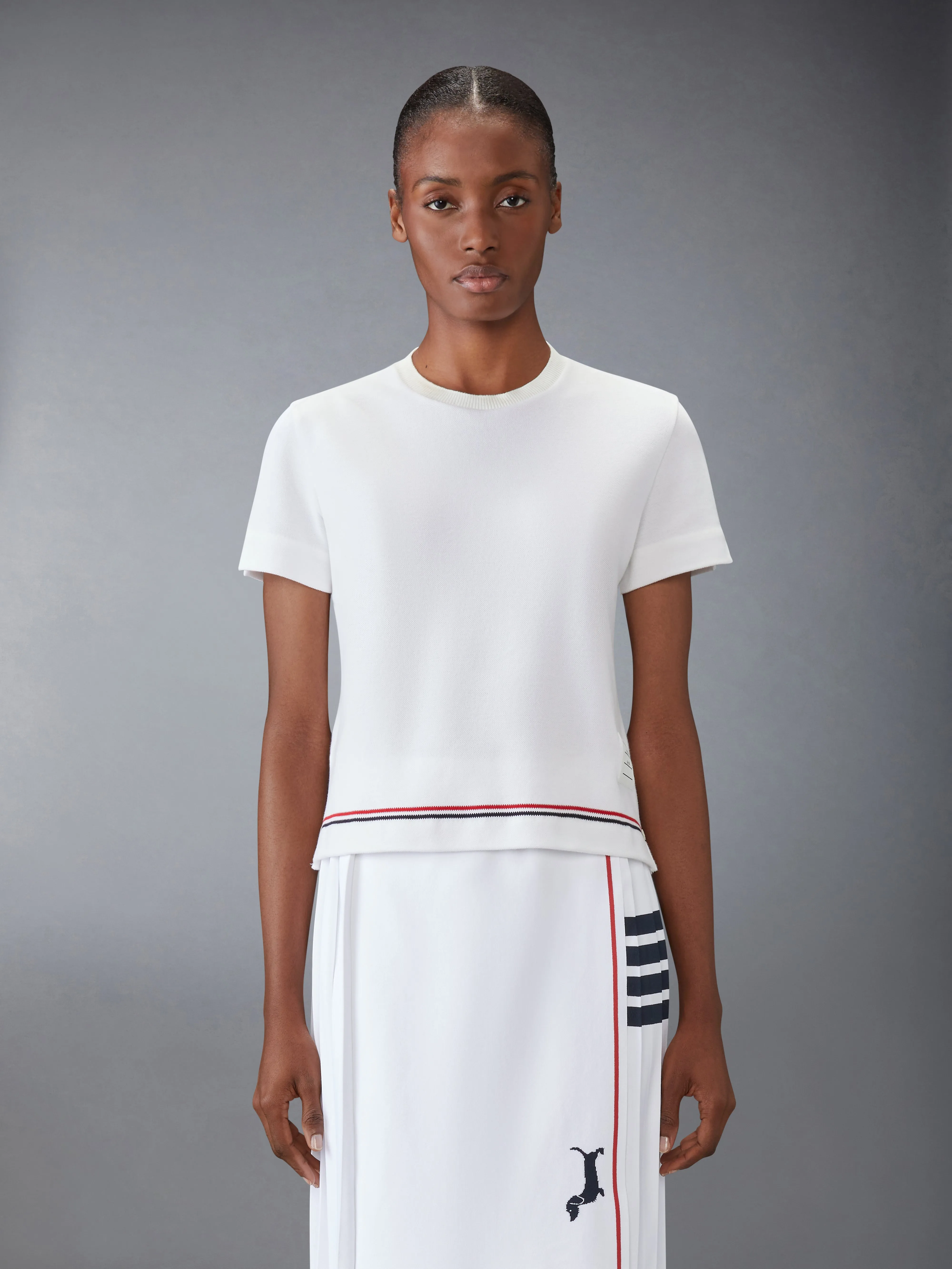 COTTON PIQUE TEE sold by Thom Browne