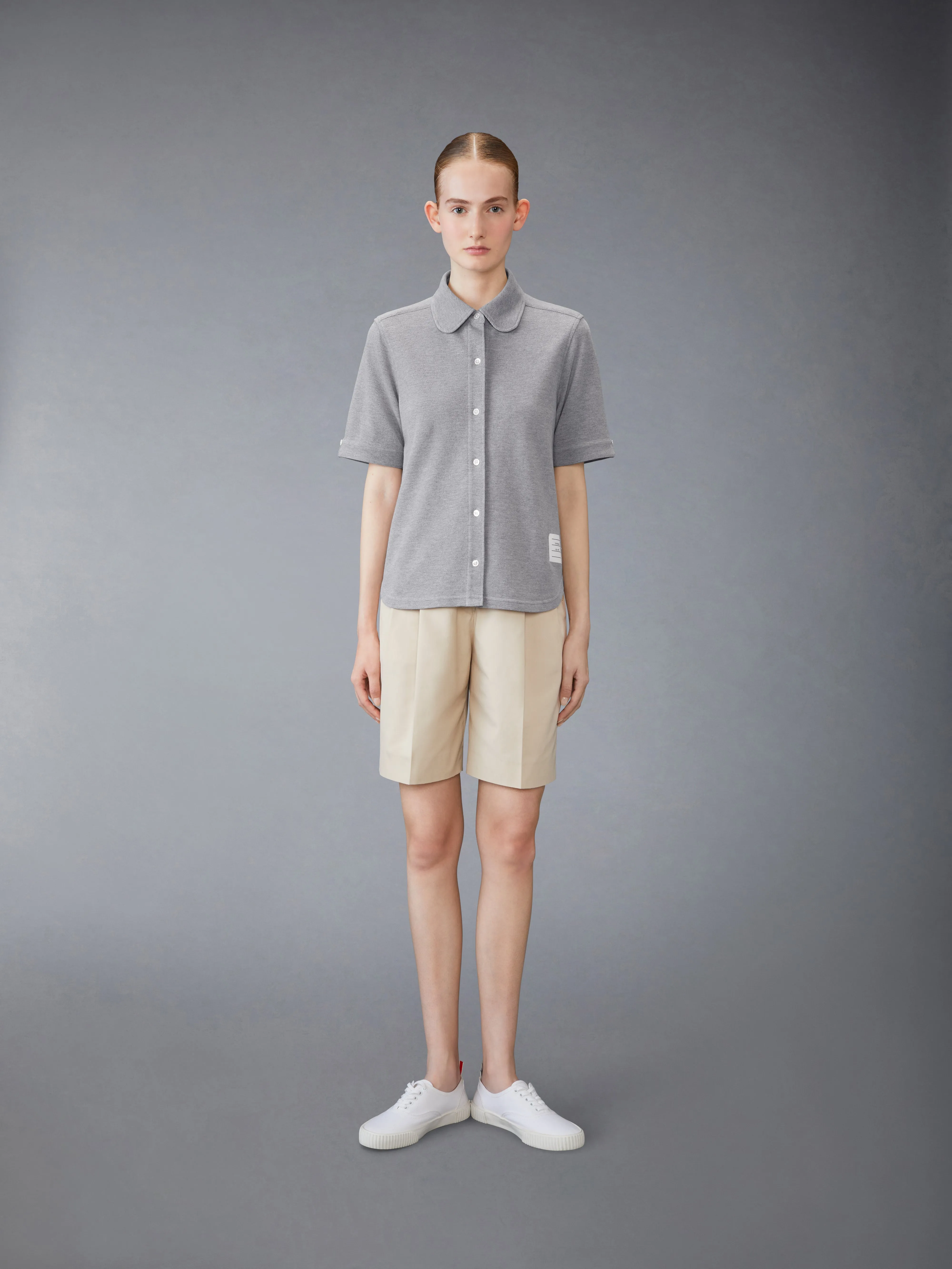 COTTON PIQUE SHORT SLEEVE SHIRT sold by Thom Browne product image thumbnail 3