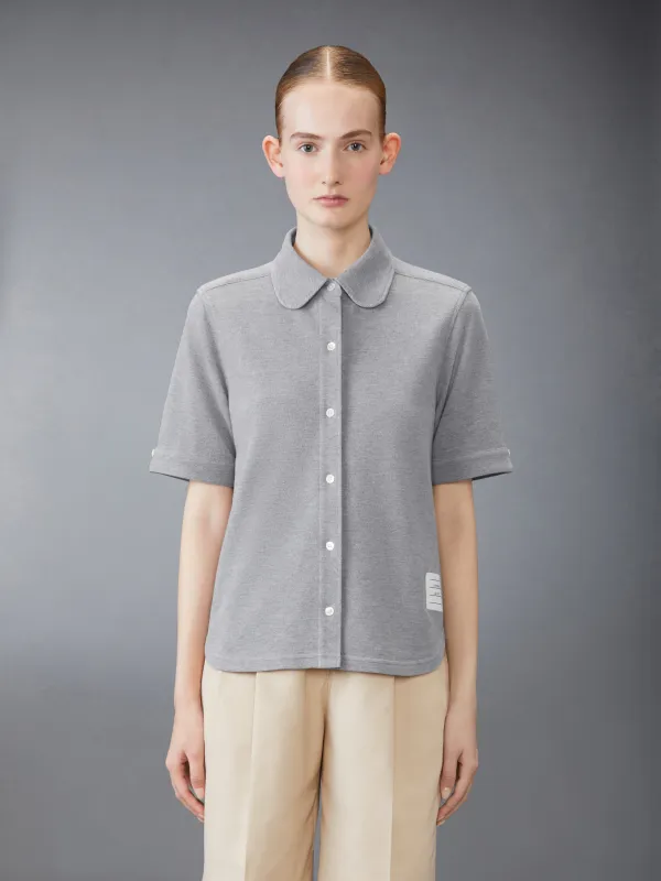 COTTON PIQUE SHORT SLEEVE SHIRT sold by Thom Browne