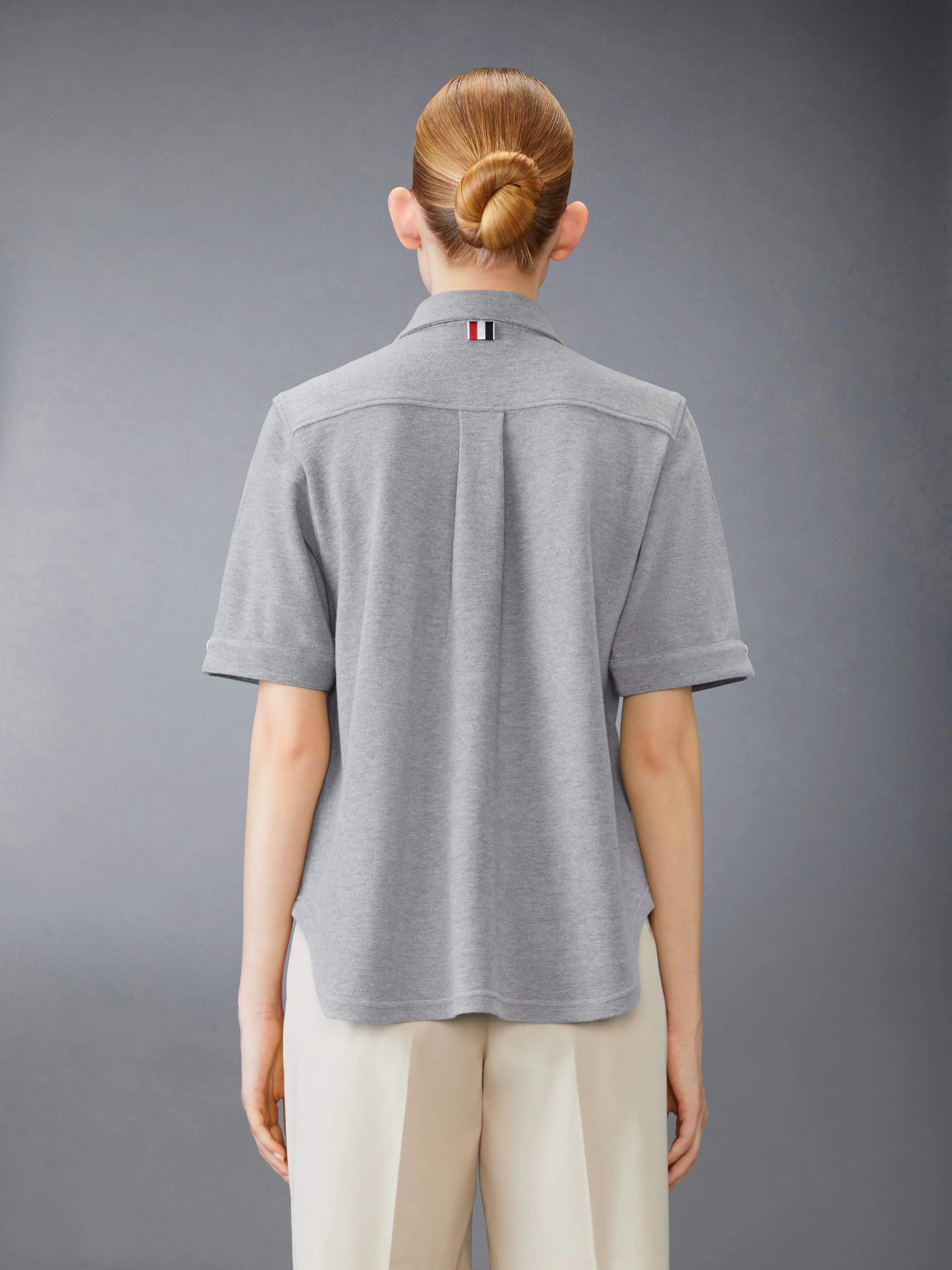 COTTON PIQUE SHORT SLEEVE SHIRT sold by Thom Browne product image thumbnail 2