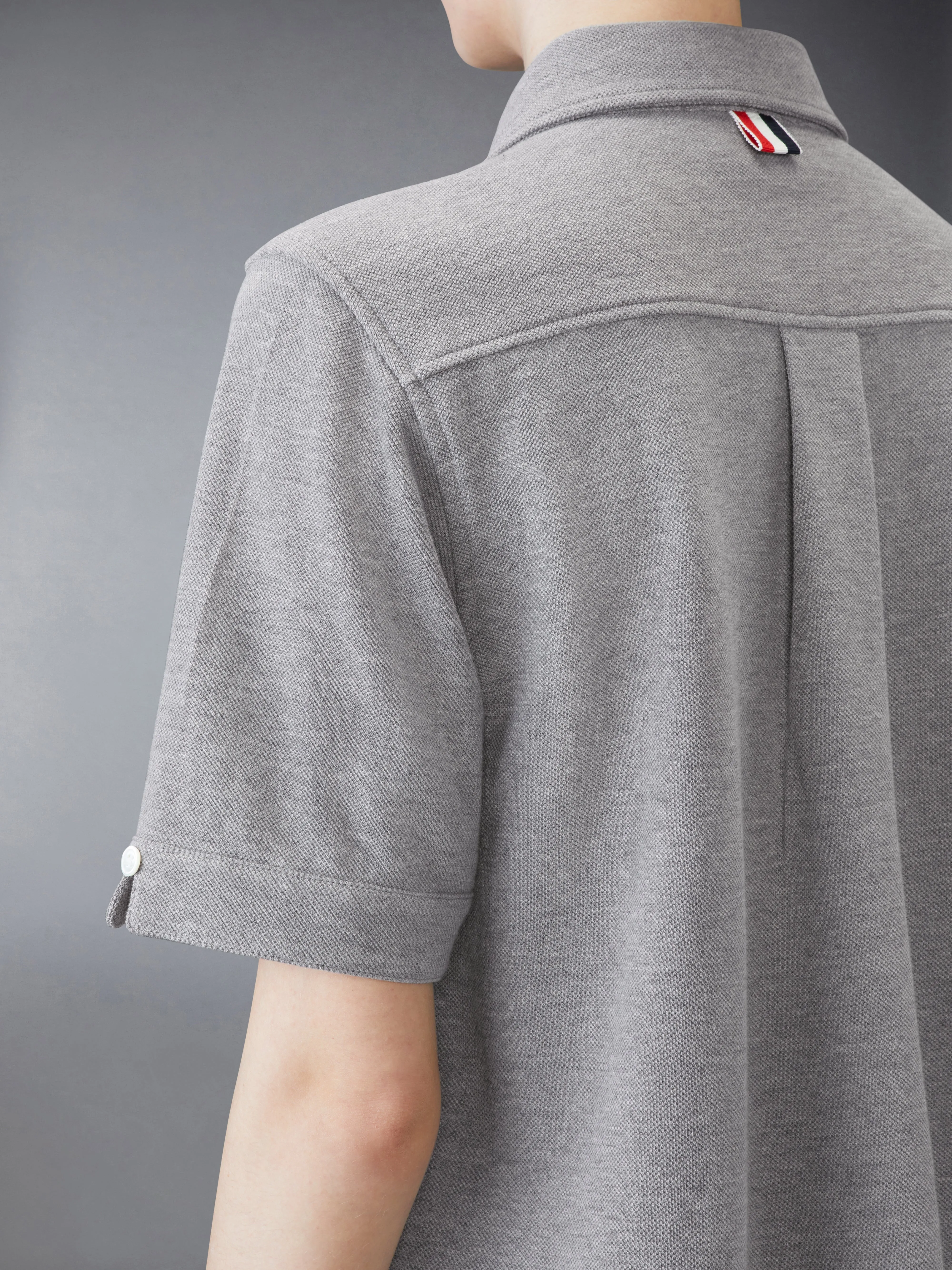 COTTON PIQUE SHORT SLEEVE SHIRT sold by Thom Browne product image thumbnail 4