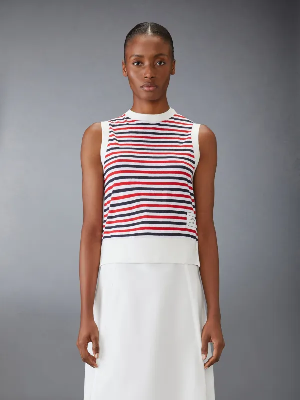 LINEN JERSEY SHELL TOP sold by Thom Browne