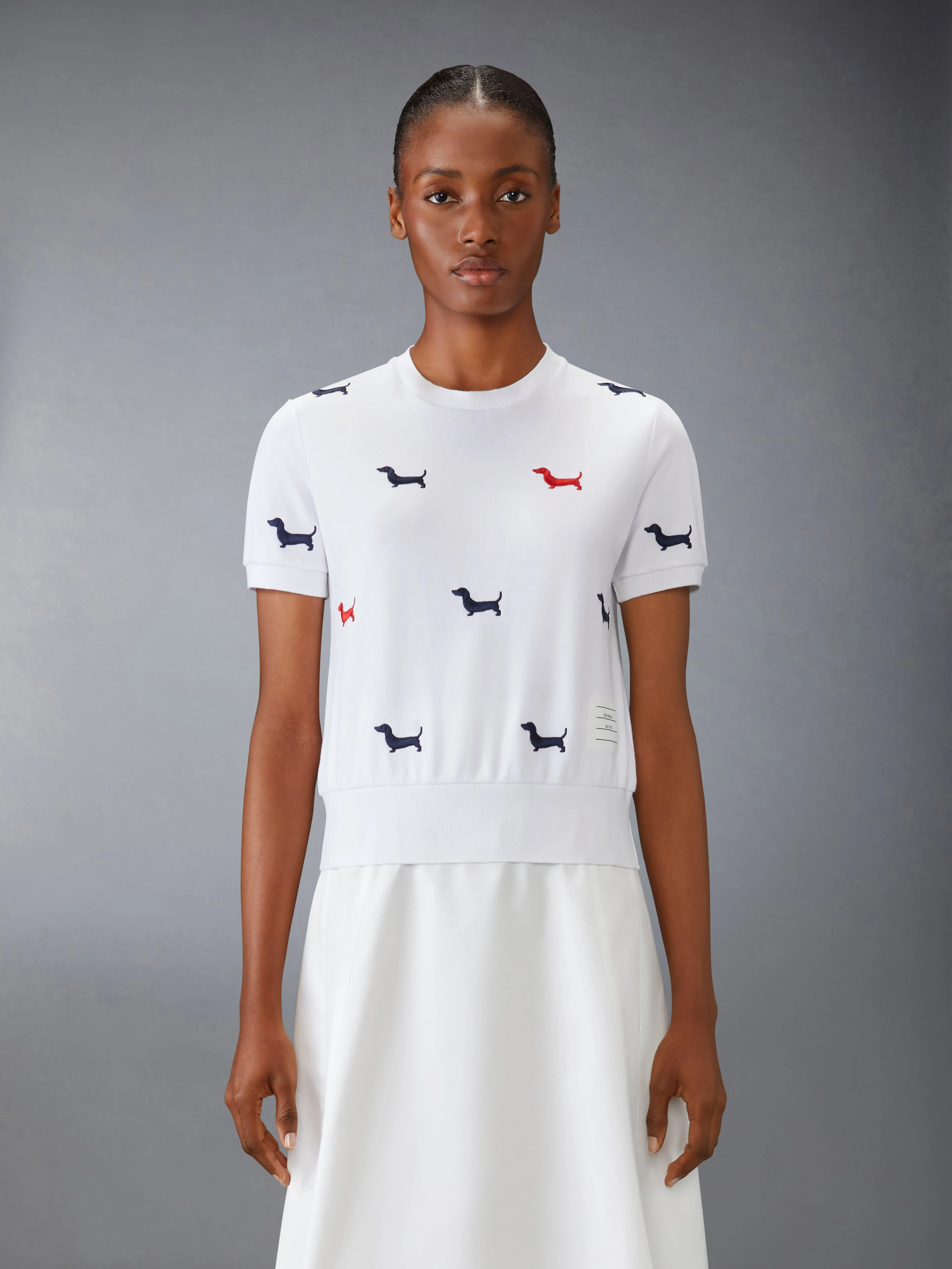 COTTON MILANO SHORT SLEEVE HECTOR TEE sold by Thom Browne