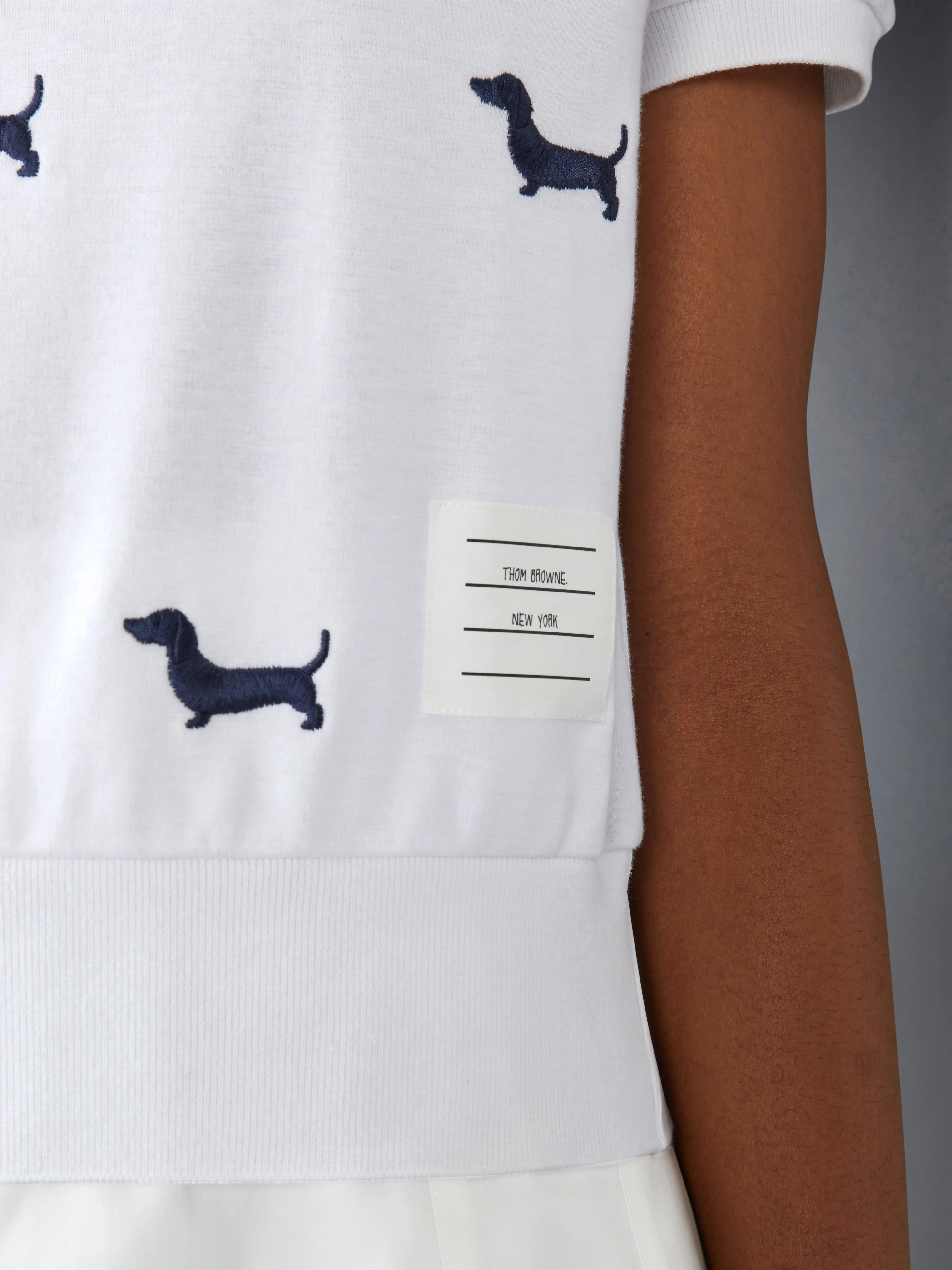 COTTON MILANO SHORT SLEEVE HECTOR TEE sold by Thom Browne product image thumbnail 4