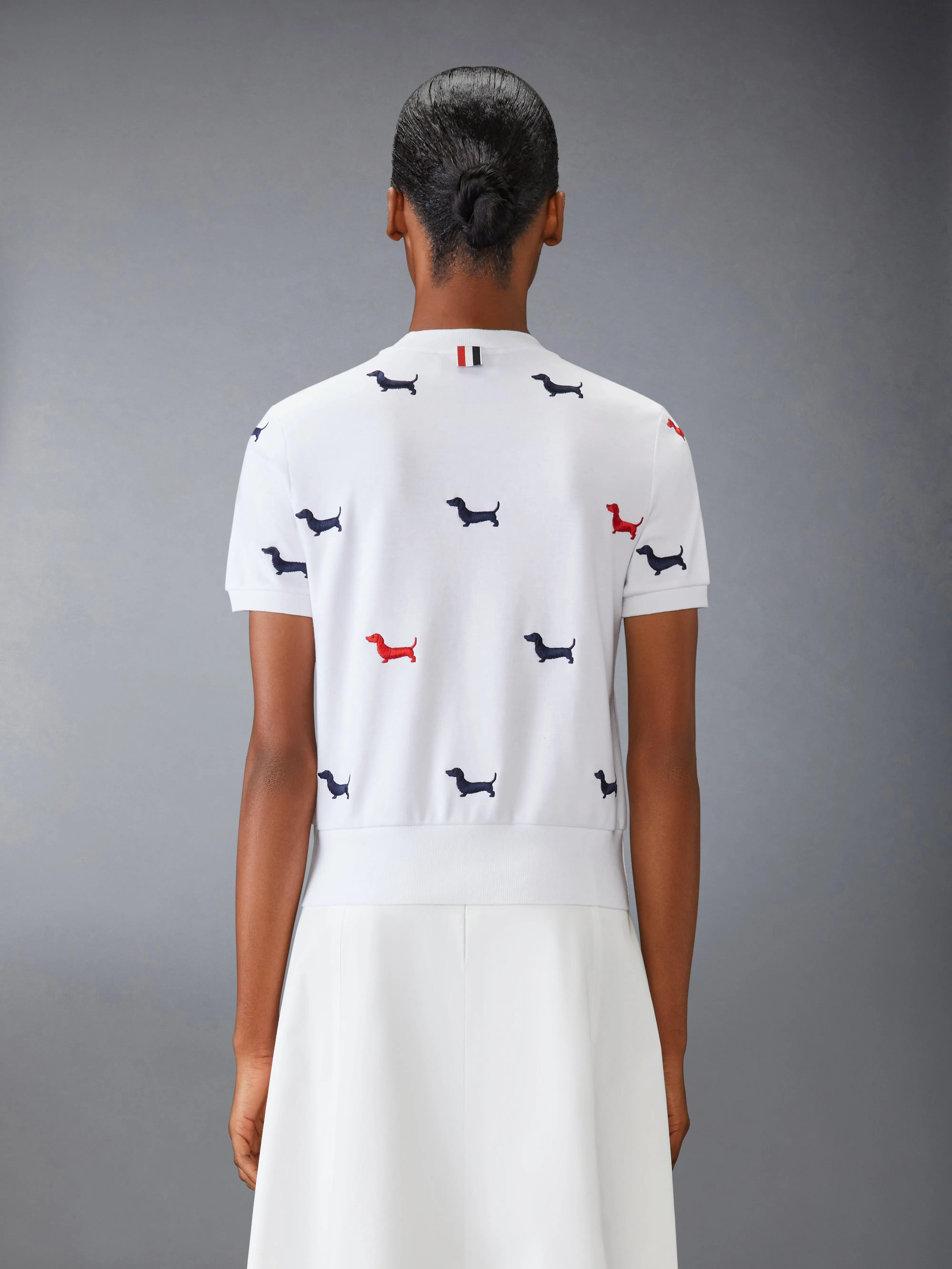 COTTON MILANO SHORT SLEEVE HECTOR TEE sold by Thom Browne product image thumbnail 2