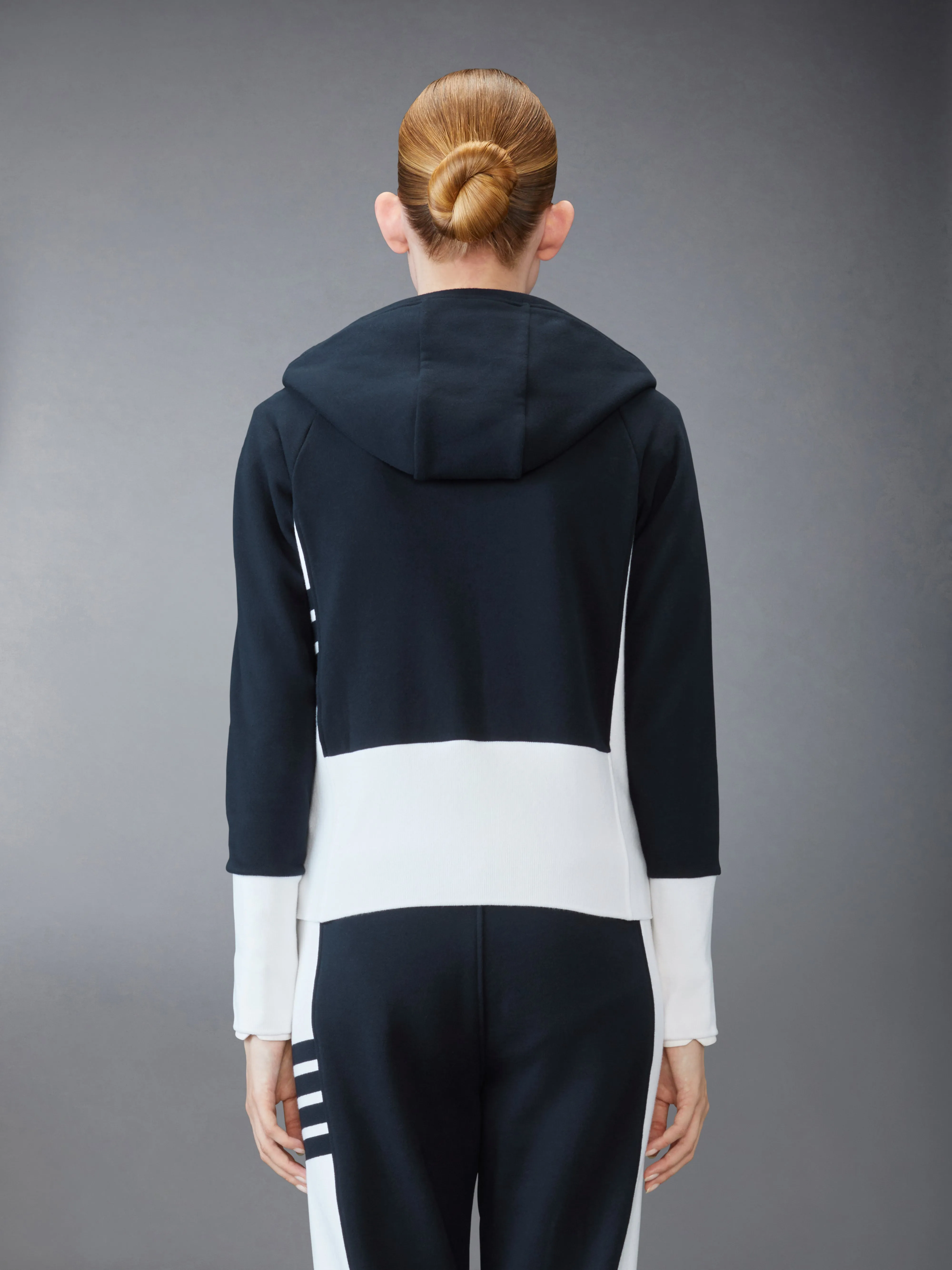 CLASSIC LOOPBACK 4-BAR ZIP UP HOODIE sold by Thom Browne product image thumbnail 3