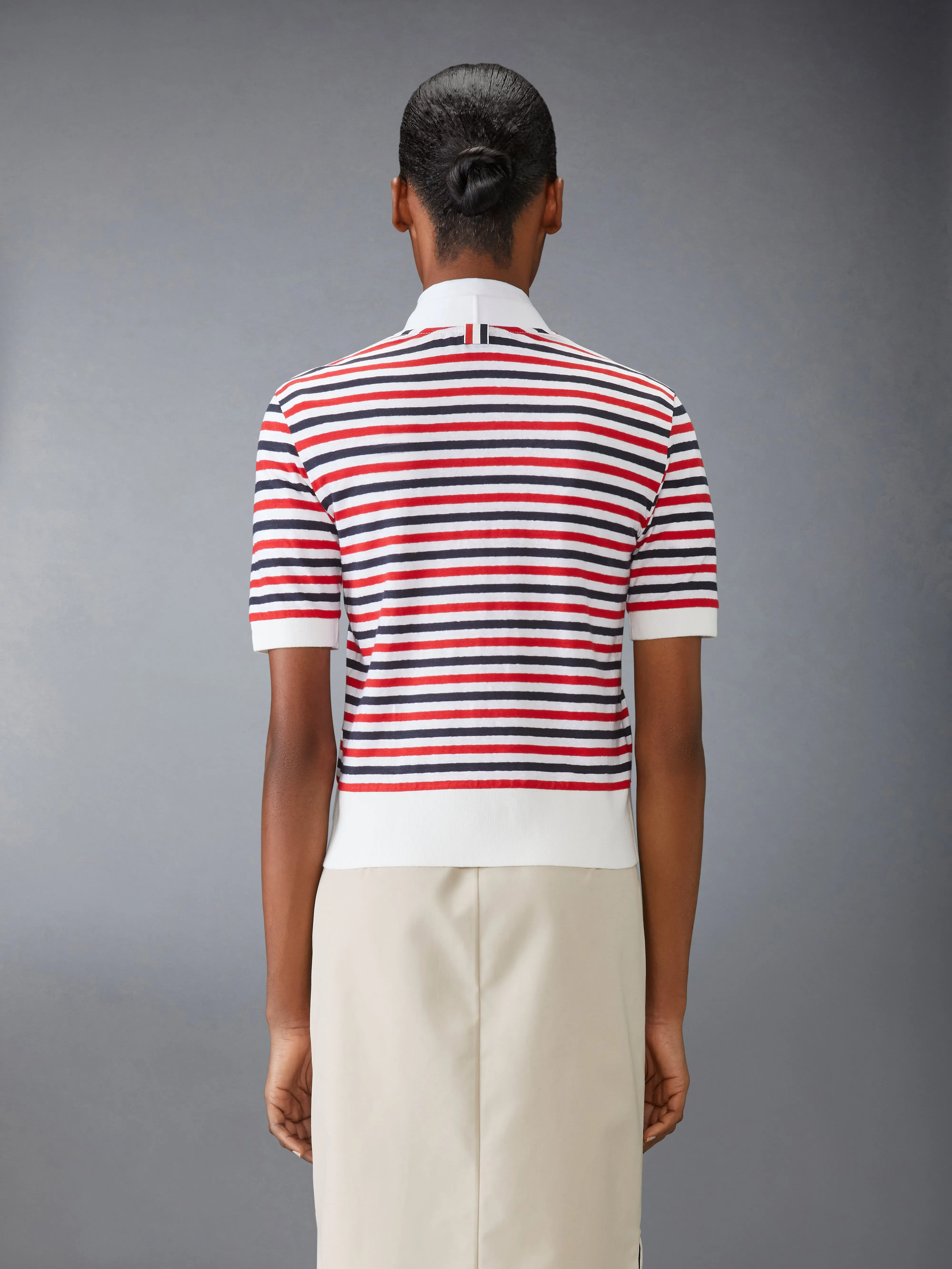 LINEN JERSEY V NECK CARDIGAN sold by Thom Browne product image thumbnail 2