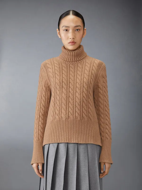 CLASSIC CASHMERE CABLE TURTLE NECK sold by Thom Browne