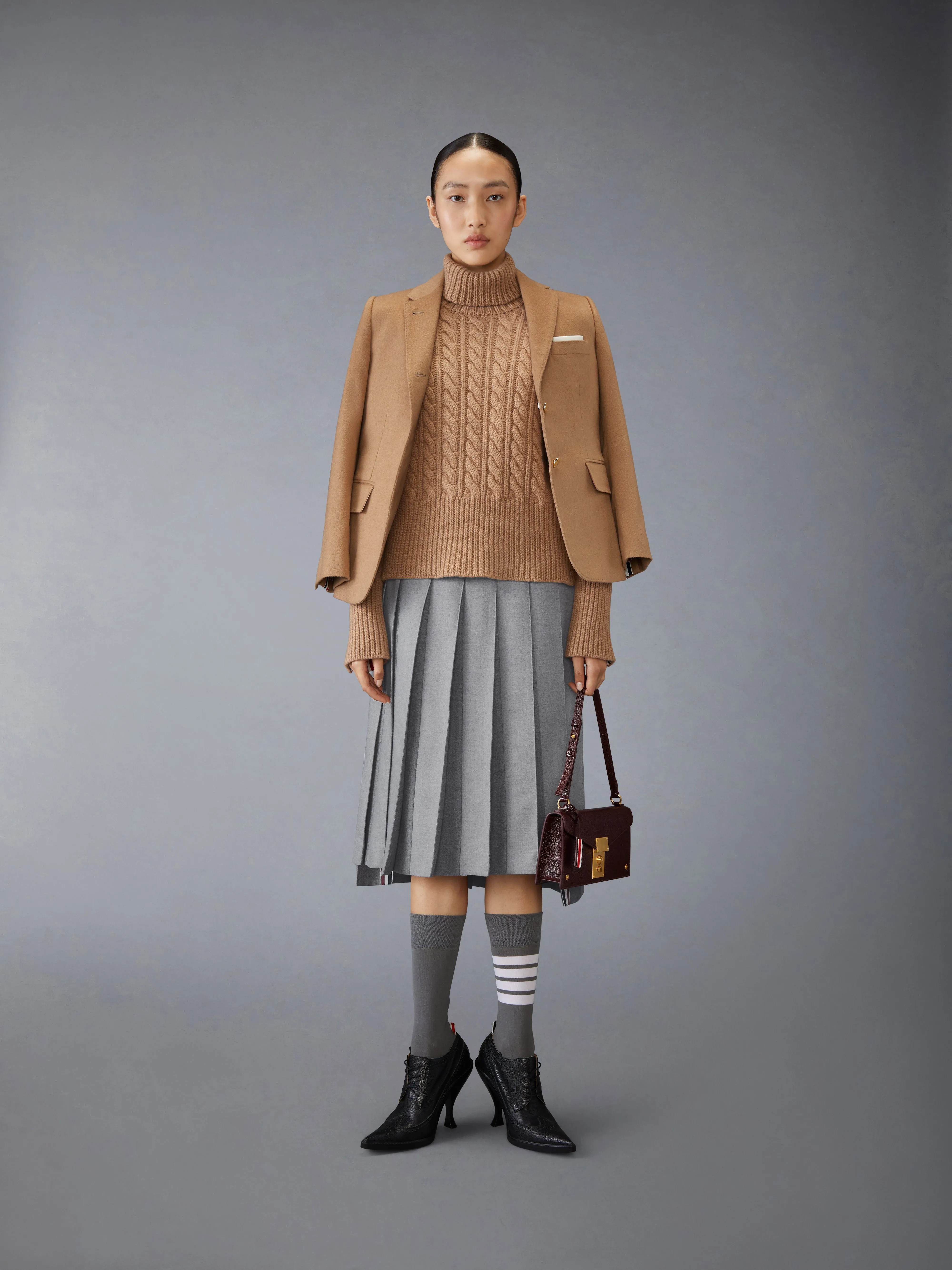 CLASSIC CASHMERE CABLE TURTLE NECK sold by Thom Browne product image thumbnail 3