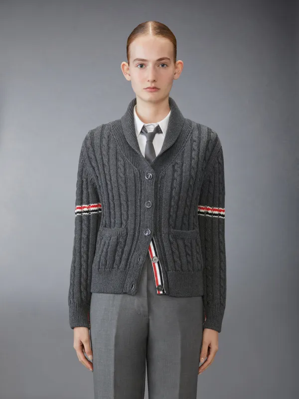 MERINO WOOL ARMBAND CARDIGAN sold by Thom Browne