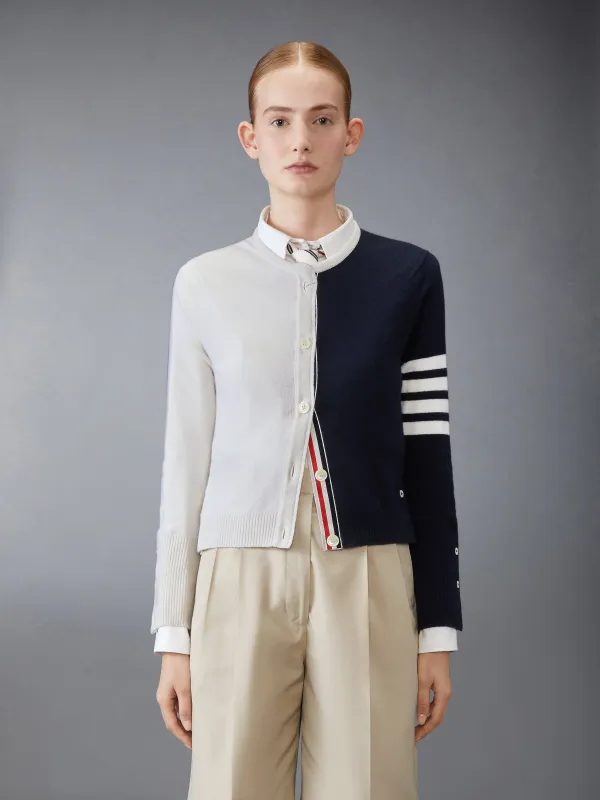 CASHMERE 4-BAR CROPPED CARDIGAN sold by Thom Browne