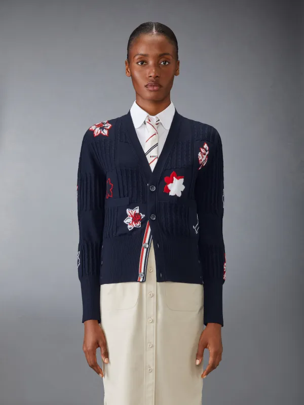 CLASSIC HECTOR V NECK CARDIGAN sold by Thom Browne