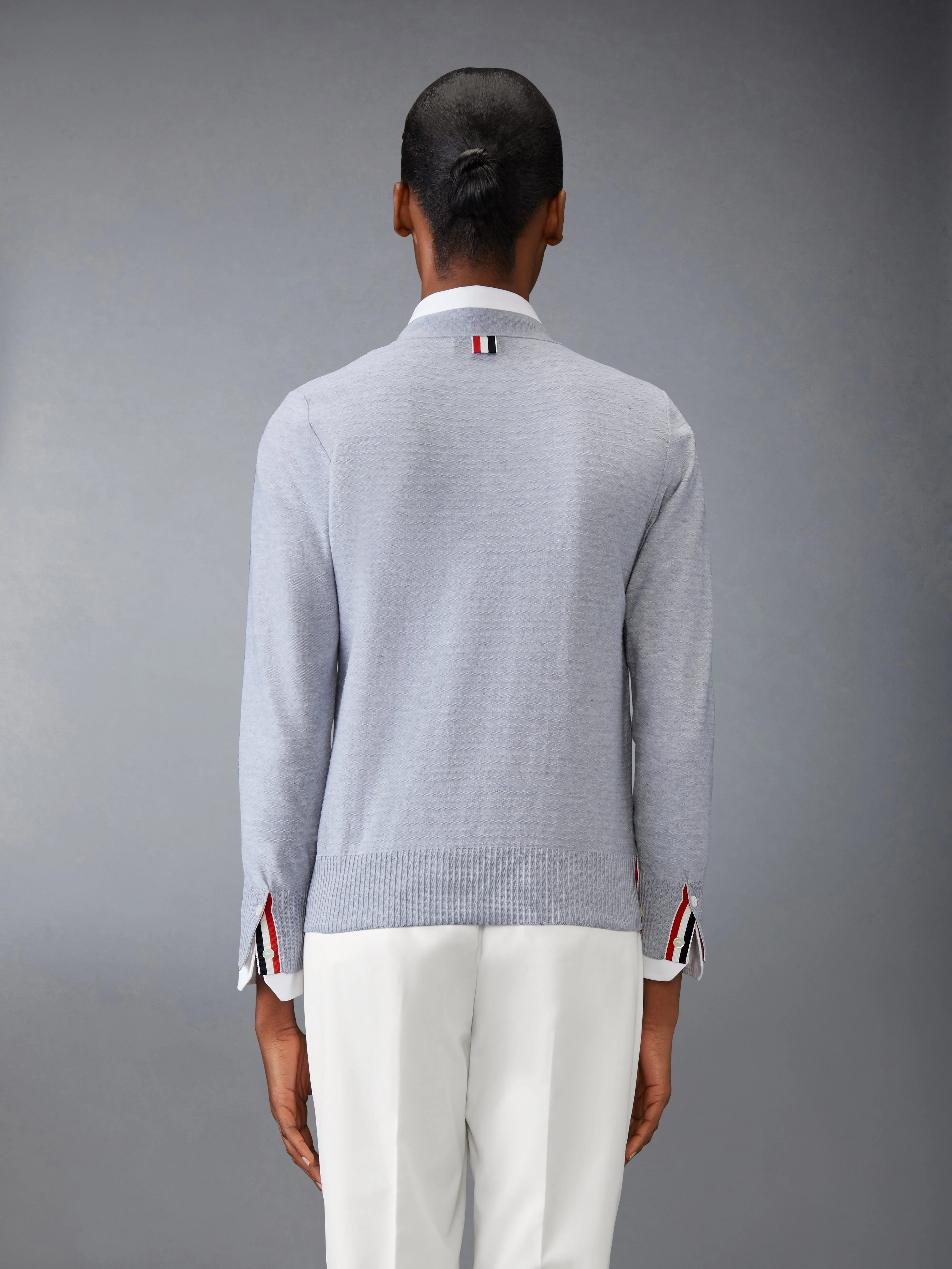 COTTON V NECK CARDIGAN sold by Thom Browne product image thumbnail 2