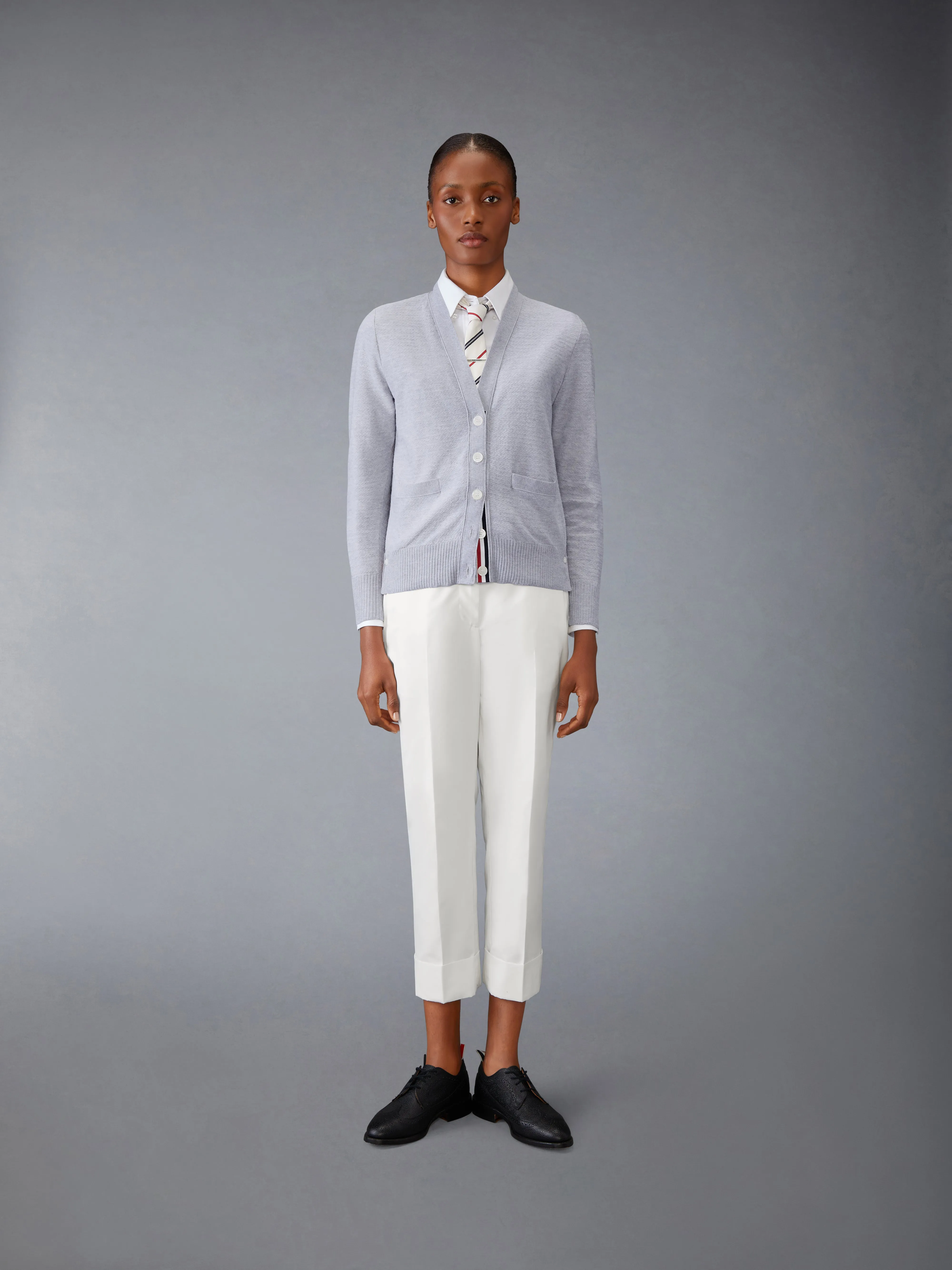 COTTON V NECK CARDIGAN sold by Thom Browne product image thumbnail 3