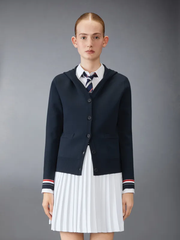 VISCOSE CARDIGAN HOODIE sold by Thom Browne