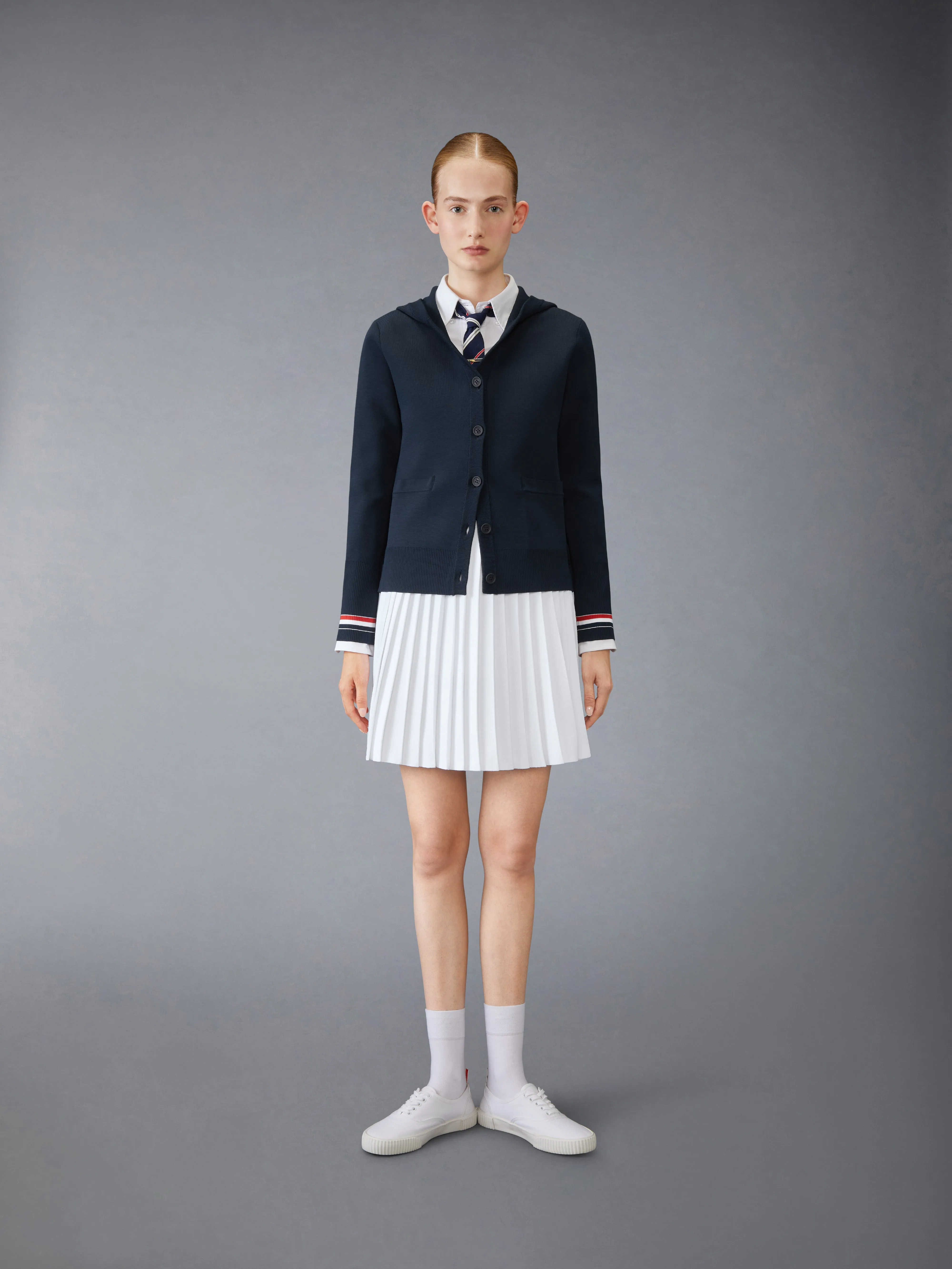 VISCOSE CARDIGAN HOODIE sold by Thom Browne product image thumbnail 4