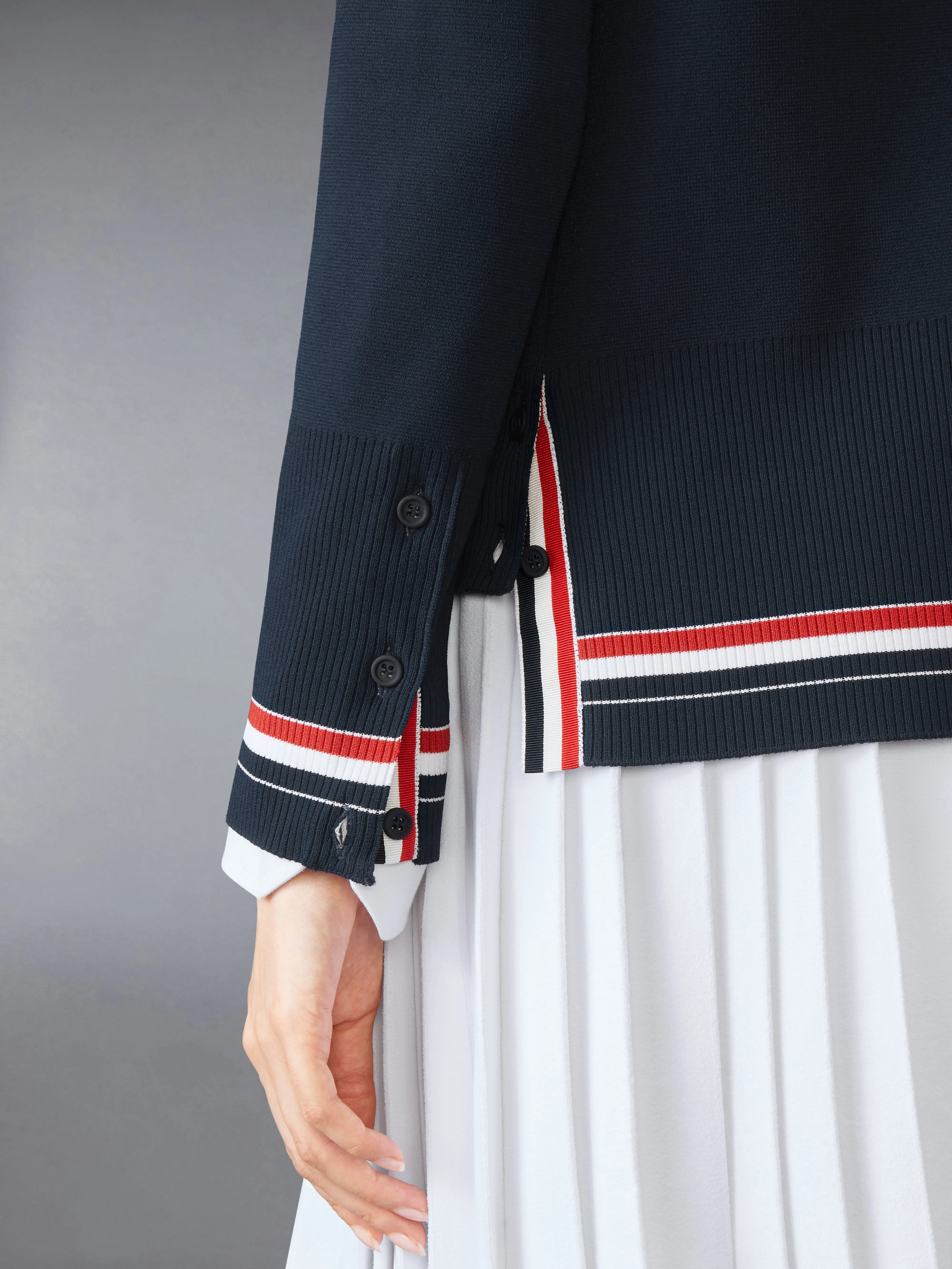 VISCOSE CARDIGAN HOODIE sold by Thom Browne product image thumbnail 5