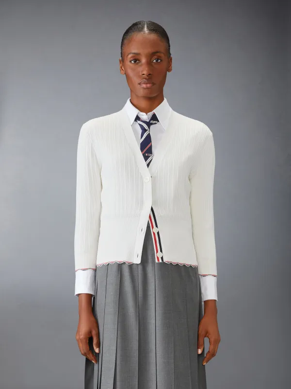 SILK COTTON V NECK CARDIGAN sold by Thom Browne