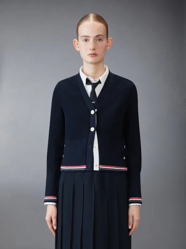 CLASSIC COTTON V NECK CARDIGAN sold by Thom Browne