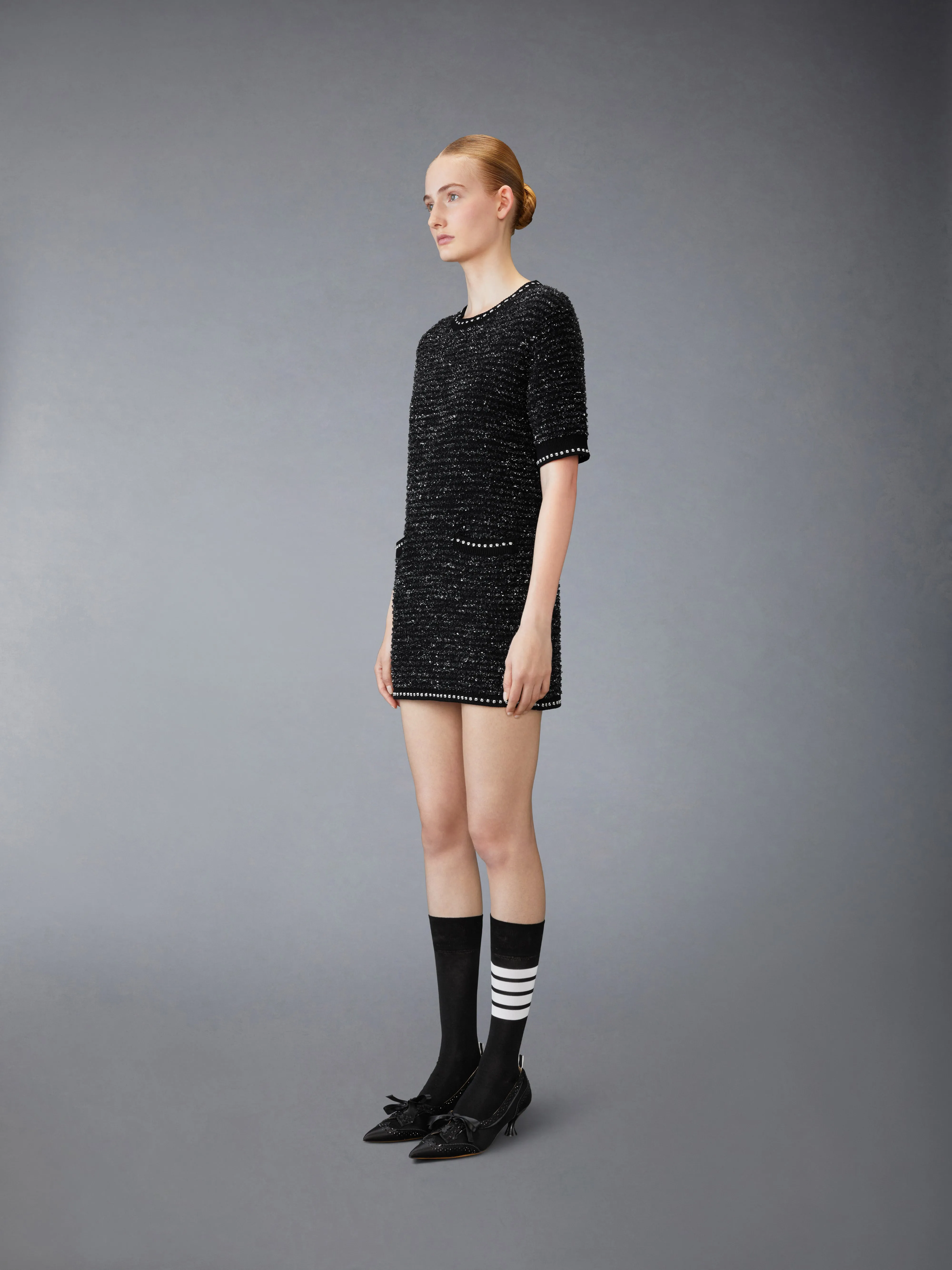 EYELASH TWEED JACQUARD MINI DRESS sold by Thom Browne product image thumbnail 2