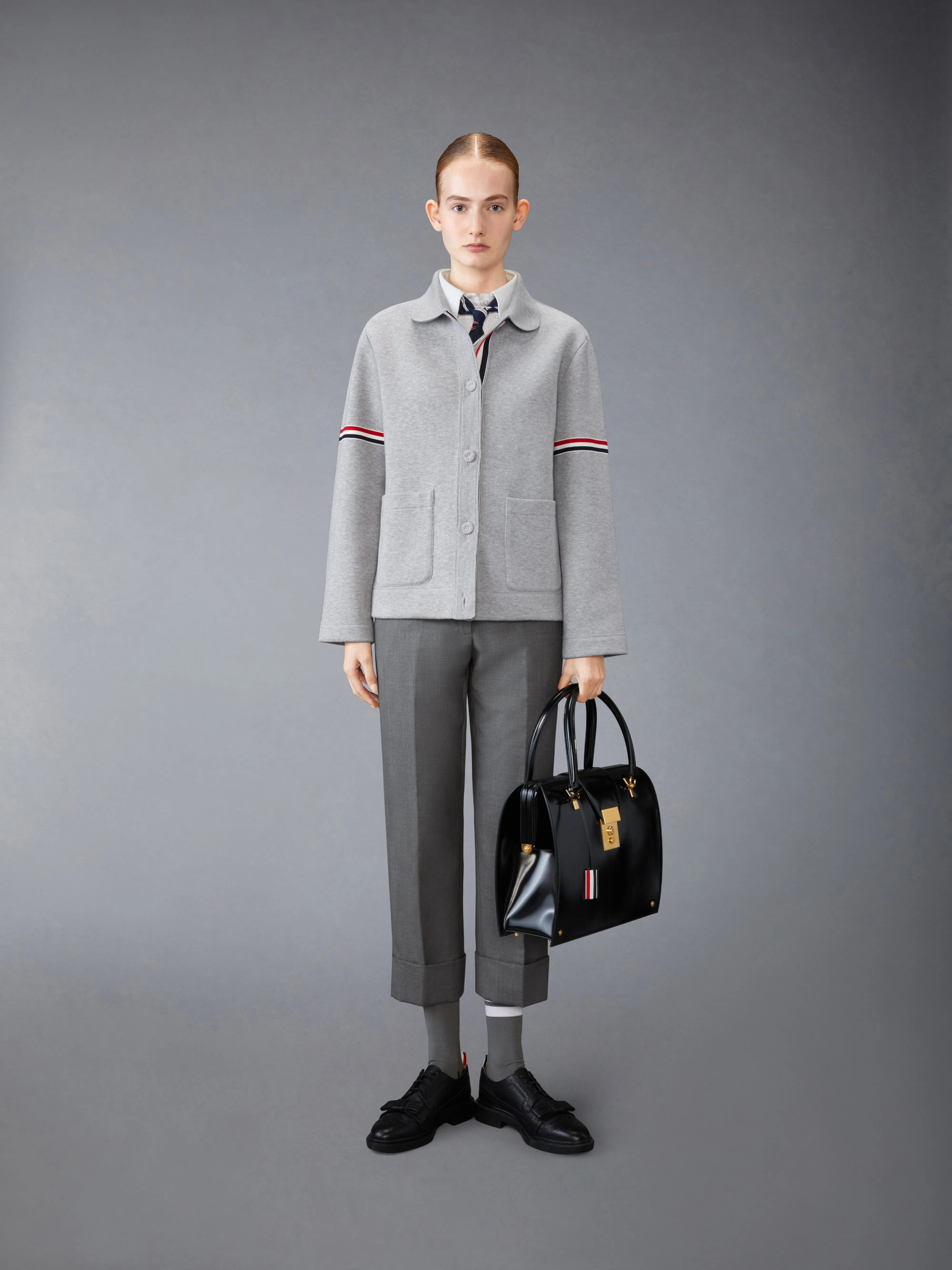 COTTON LOOPBACK WORK JACKET sold by Thom Browne product image thumbnail 3