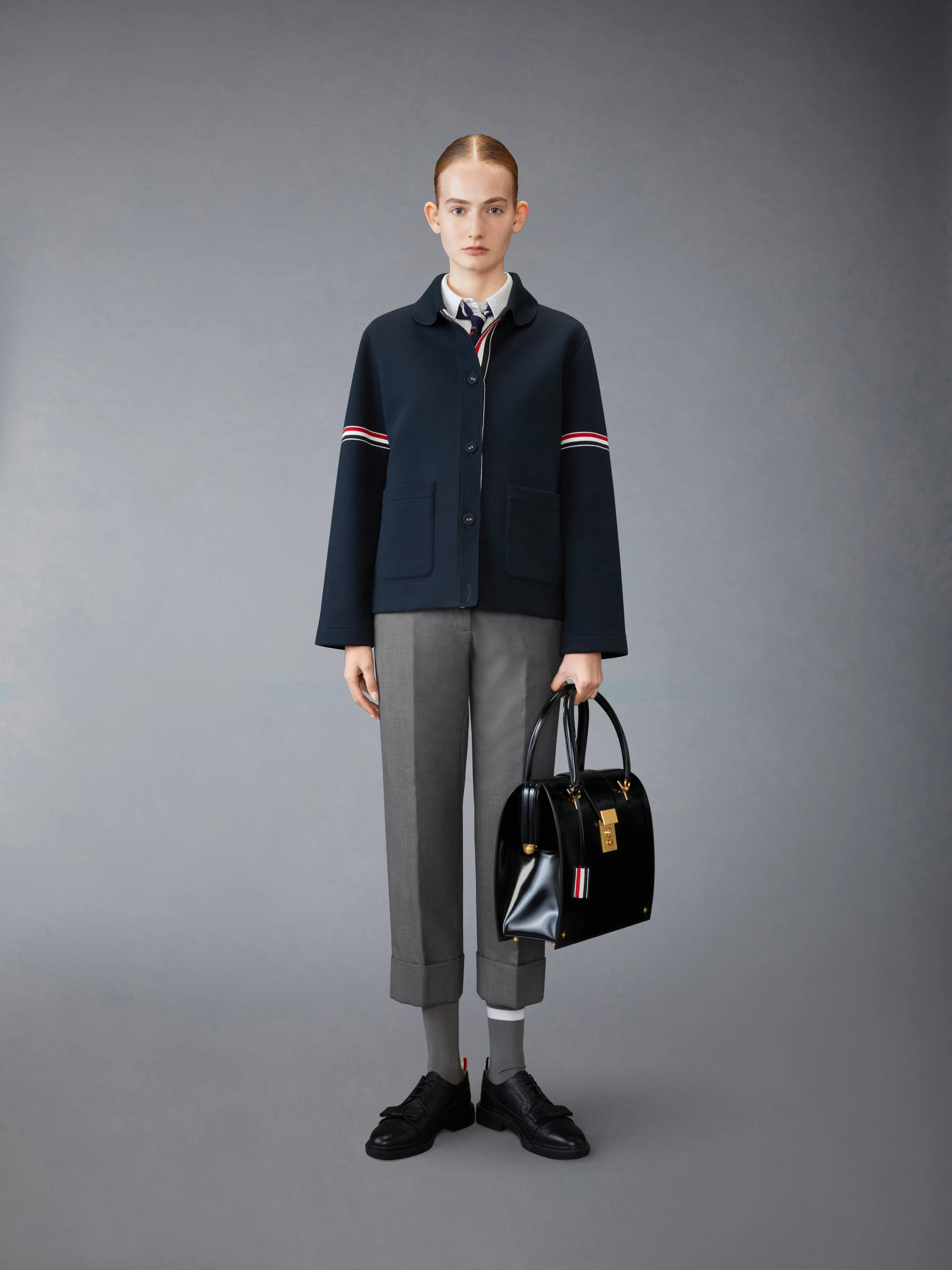 COTTON LOOPBACK WORK JACKET sold by Thom Browne product image thumbnail 3