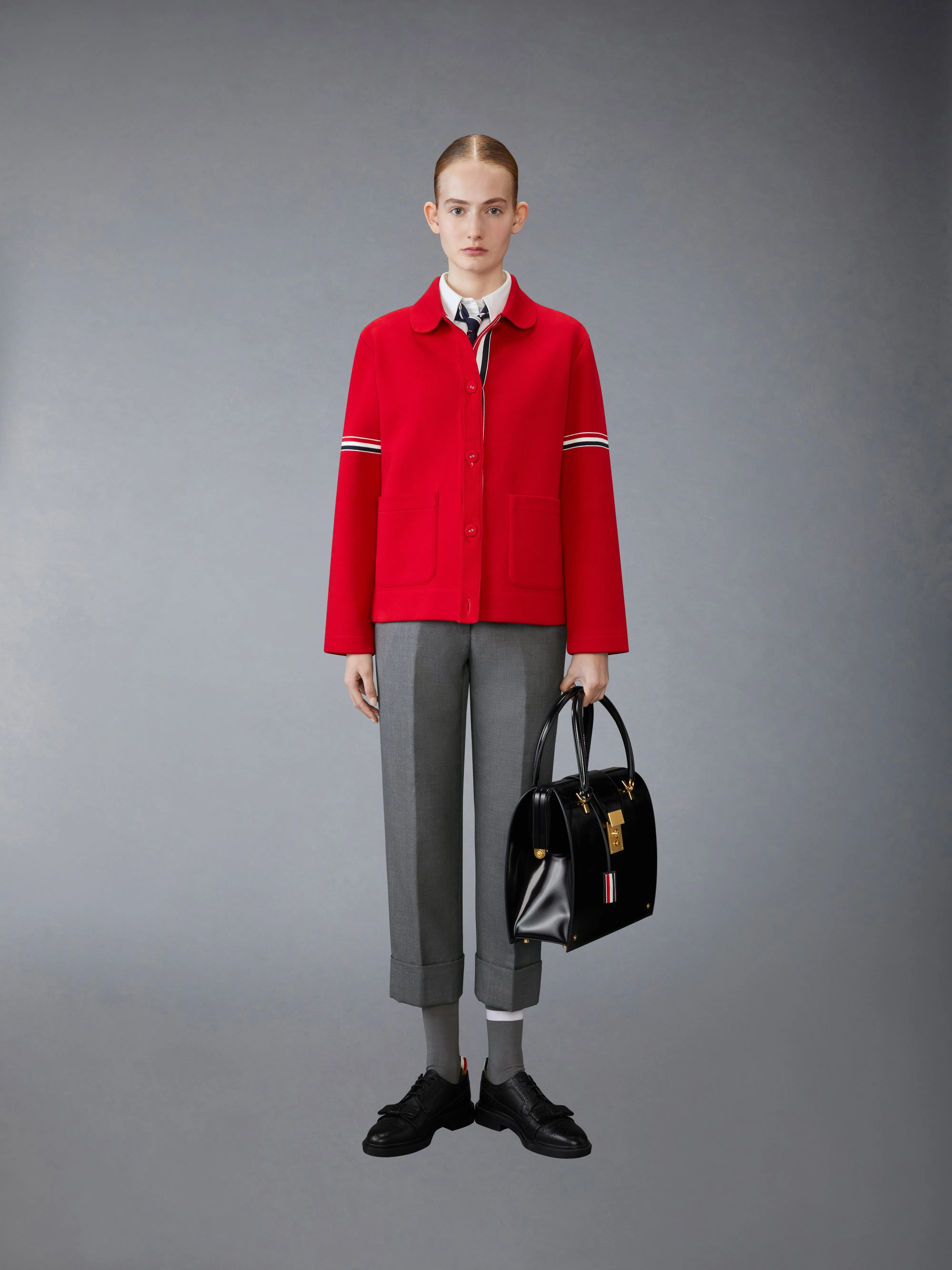 COTTON LOOPBACK WORK JACKET sold by Thom Browne product image thumbnail 3