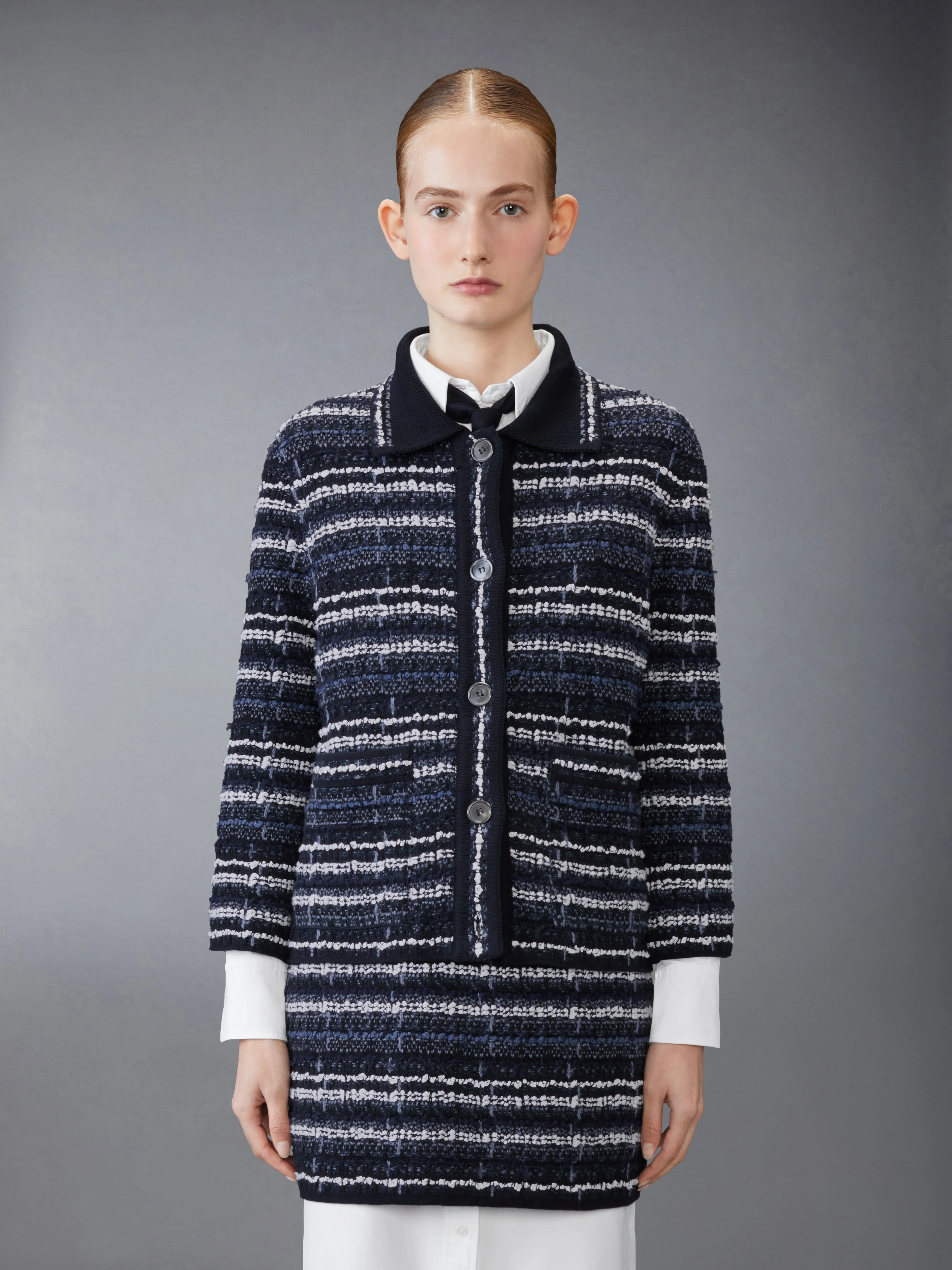 TWEED POLO JACKET sold by Thom Browne