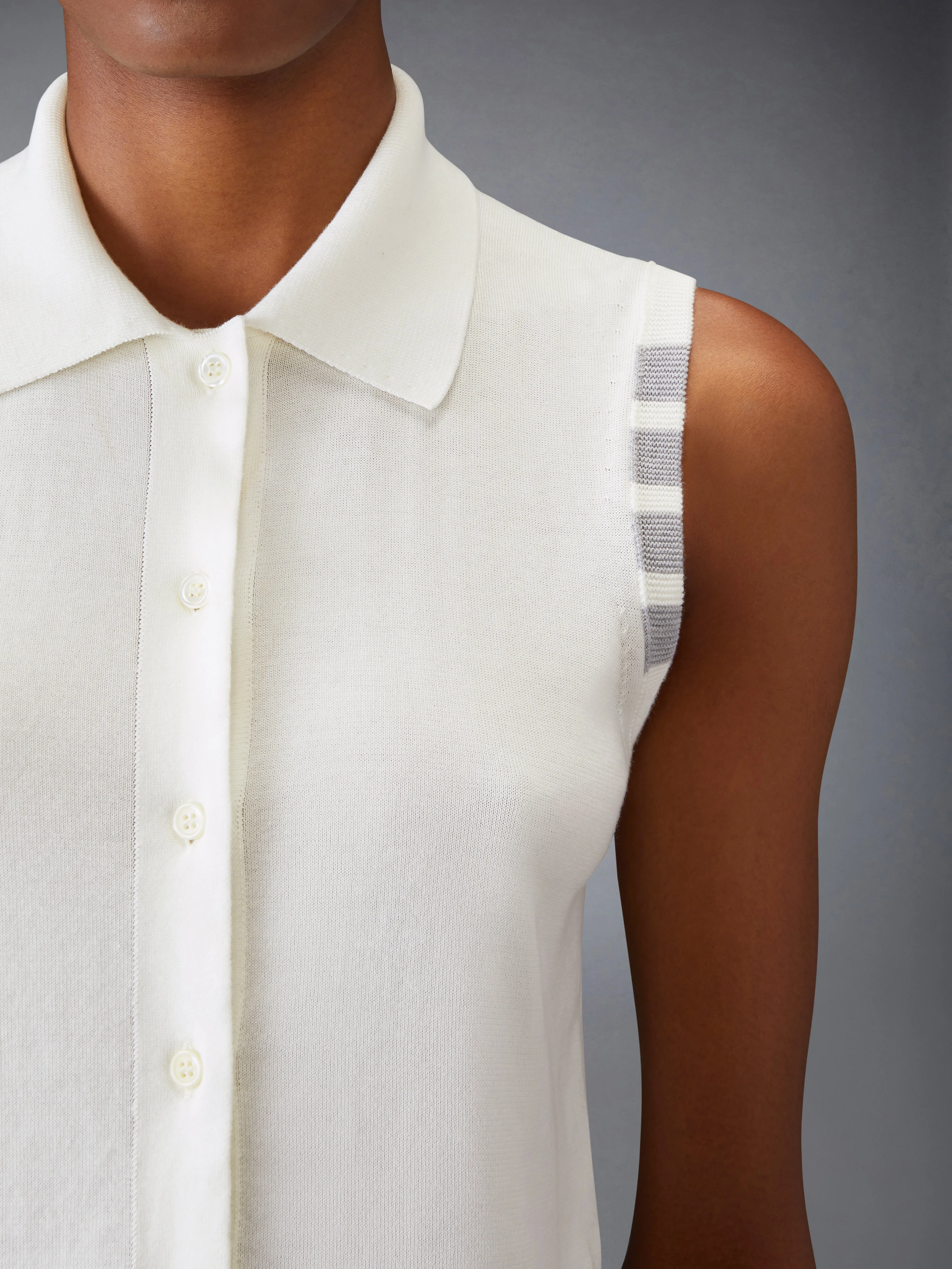 COTTON 4-BAR CROPPED SHIRT sold by Thom Browne product image thumbnail 5