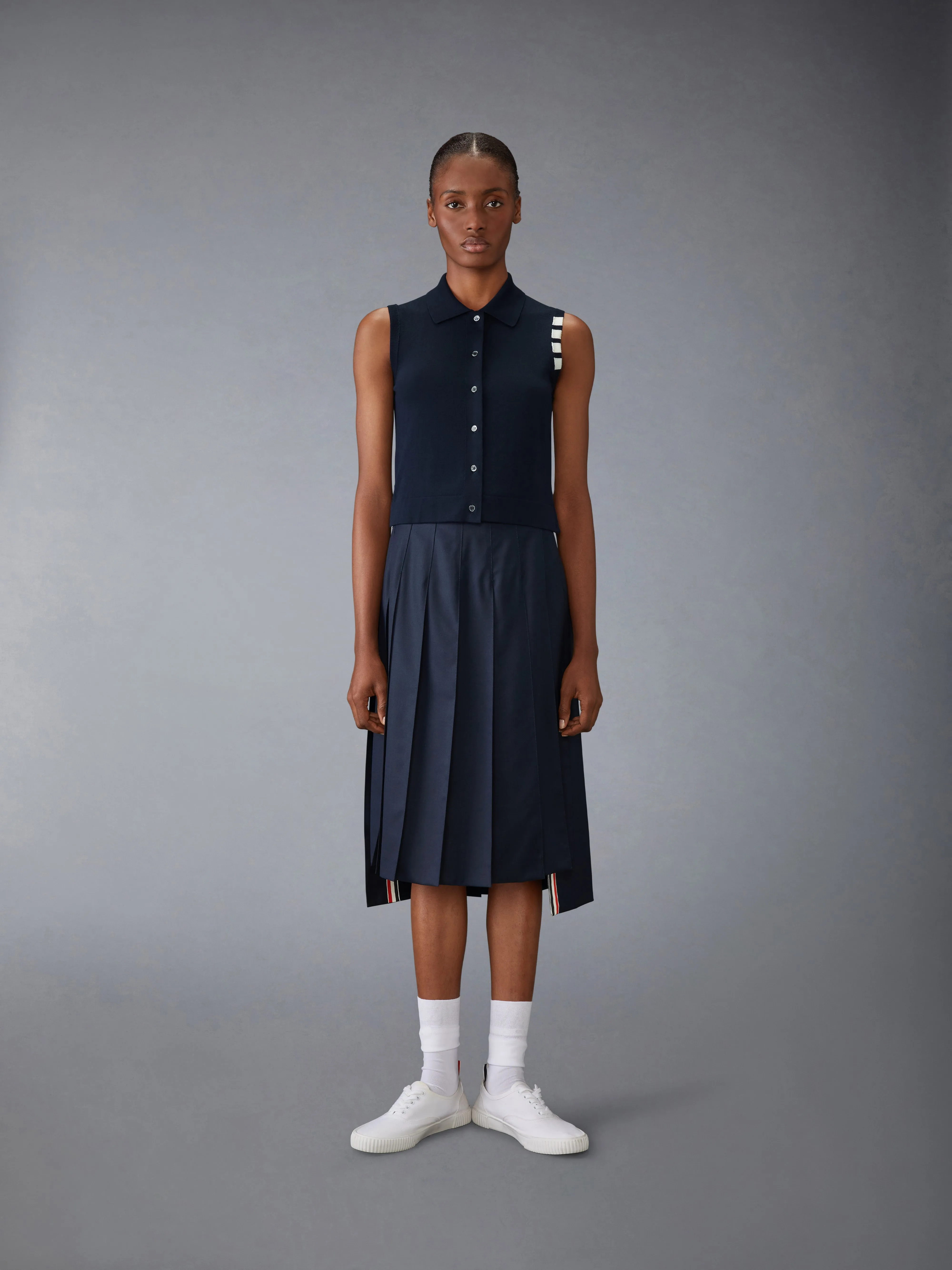 COTTON 4-BAR CROPPED SHIRT sold by Thom Browne product image thumbnail 3