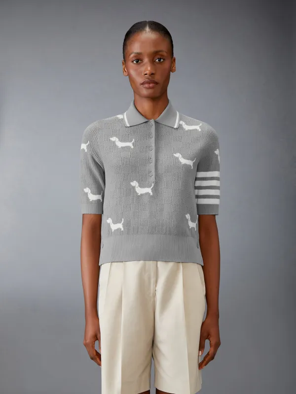 4-BAR HECTOR POINTELLE POLO sold by Thom Browne
