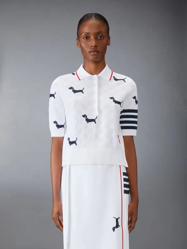 4-BAR HECTOR POINTELLE POLO sold by Thom Browne