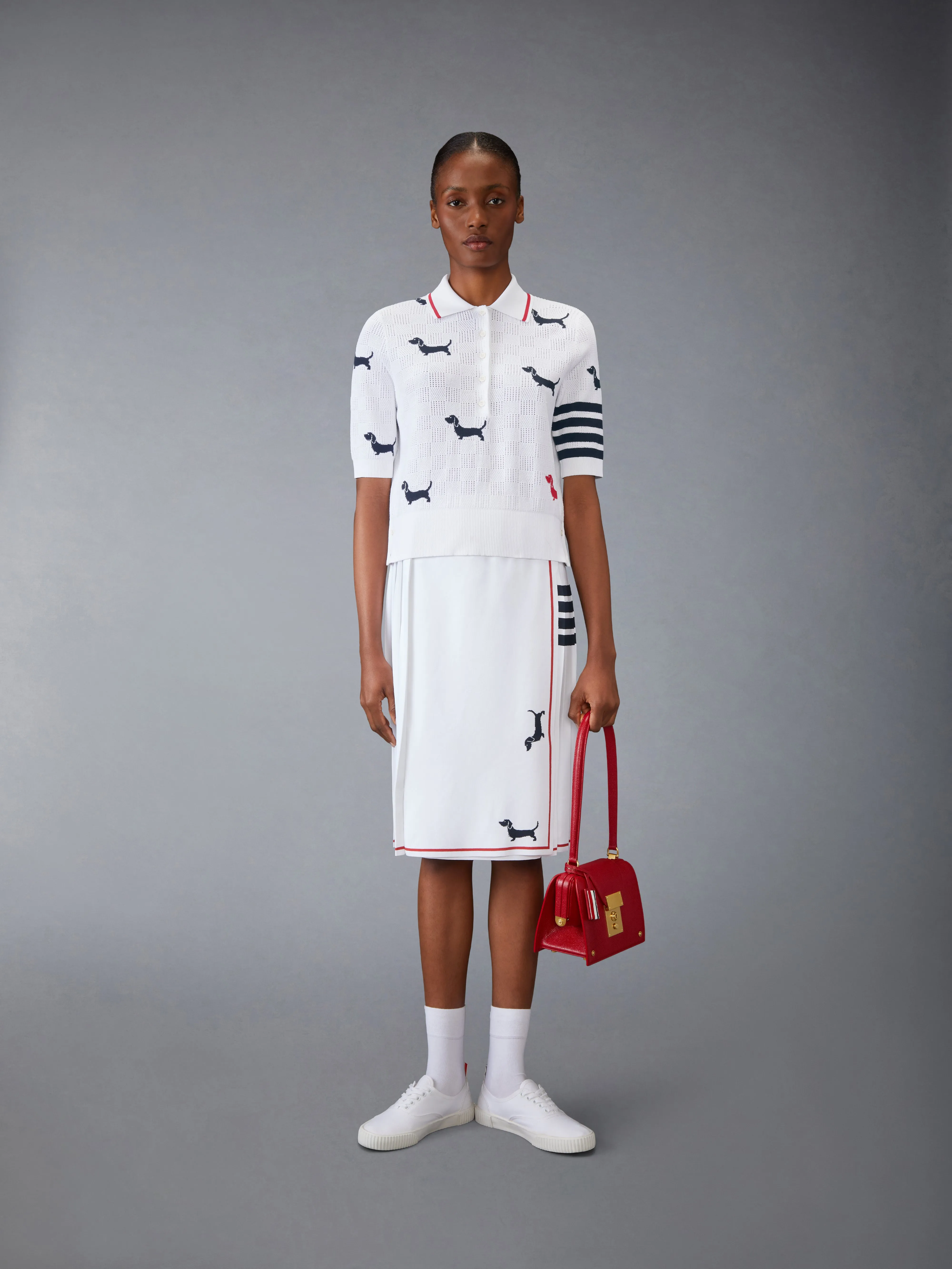 4-BAR HECTOR POINTELLE POLO sold by Thom Browne product image thumbnail 3
