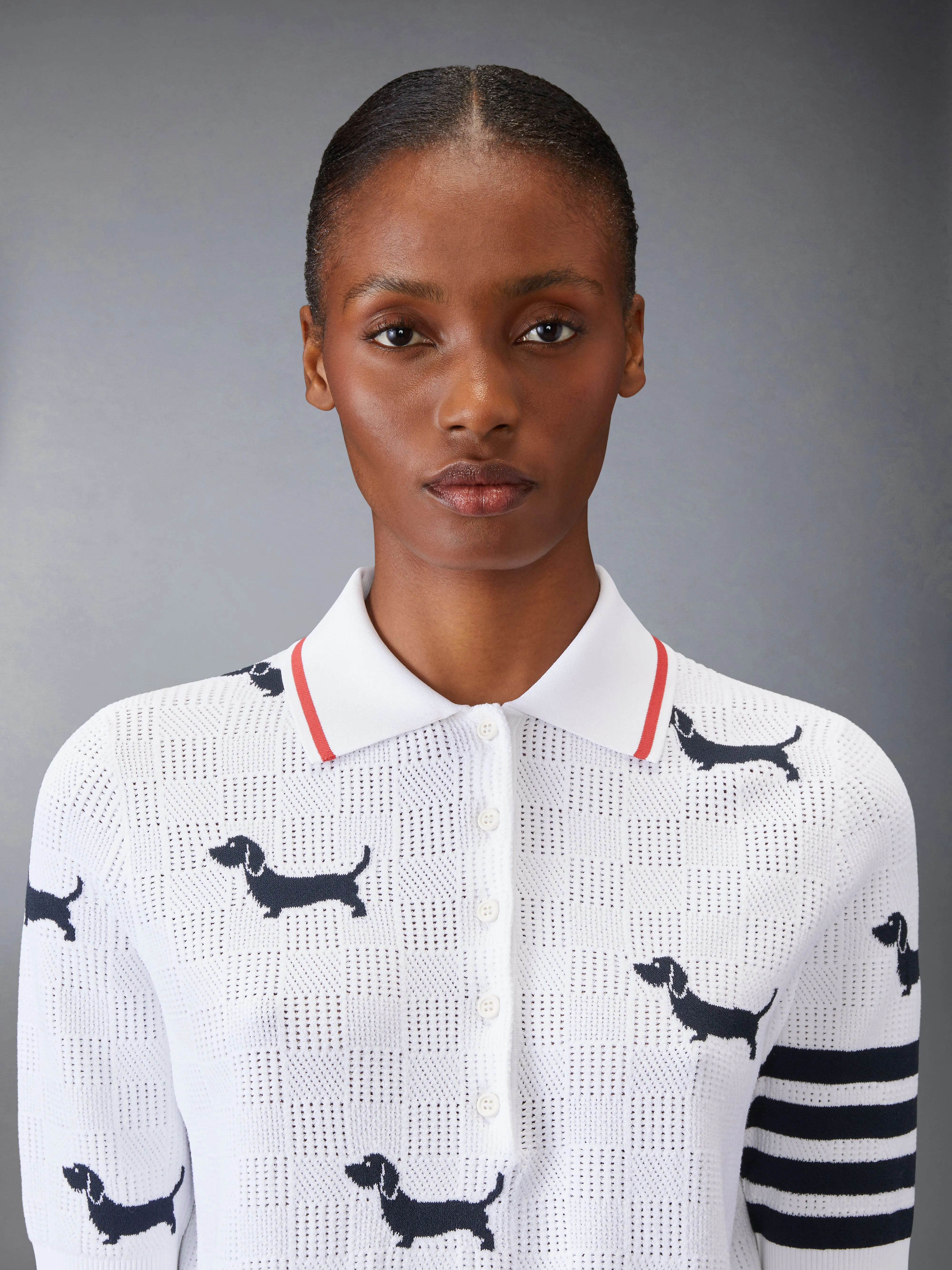 4-BAR HECTOR POINTELLE POLO sold by Thom Browne product image thumbnail 4