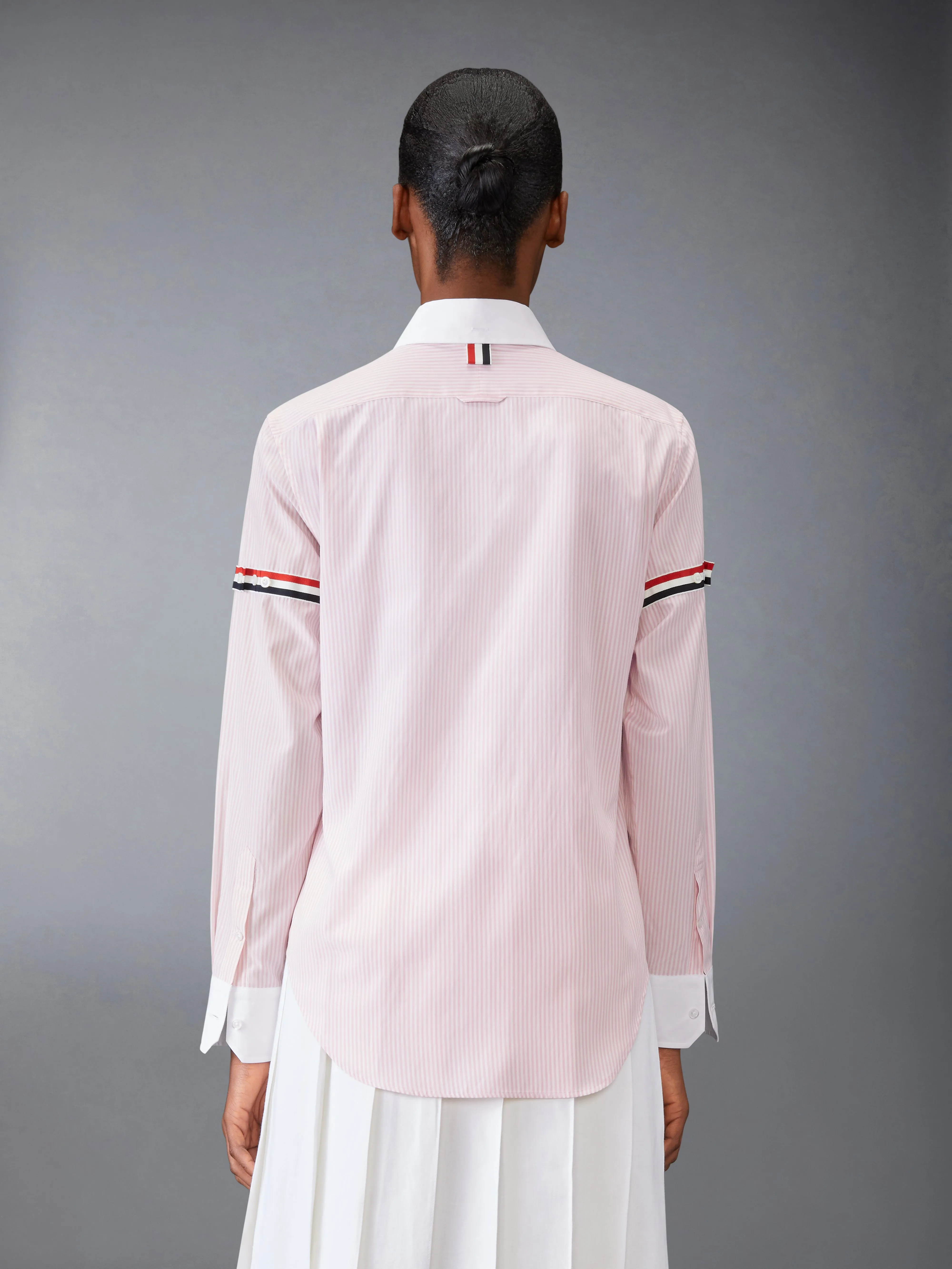 COTTON SILK ARMBAND POINT COLLAR SHIRT sold by Thom Browne product image thumbnail 3