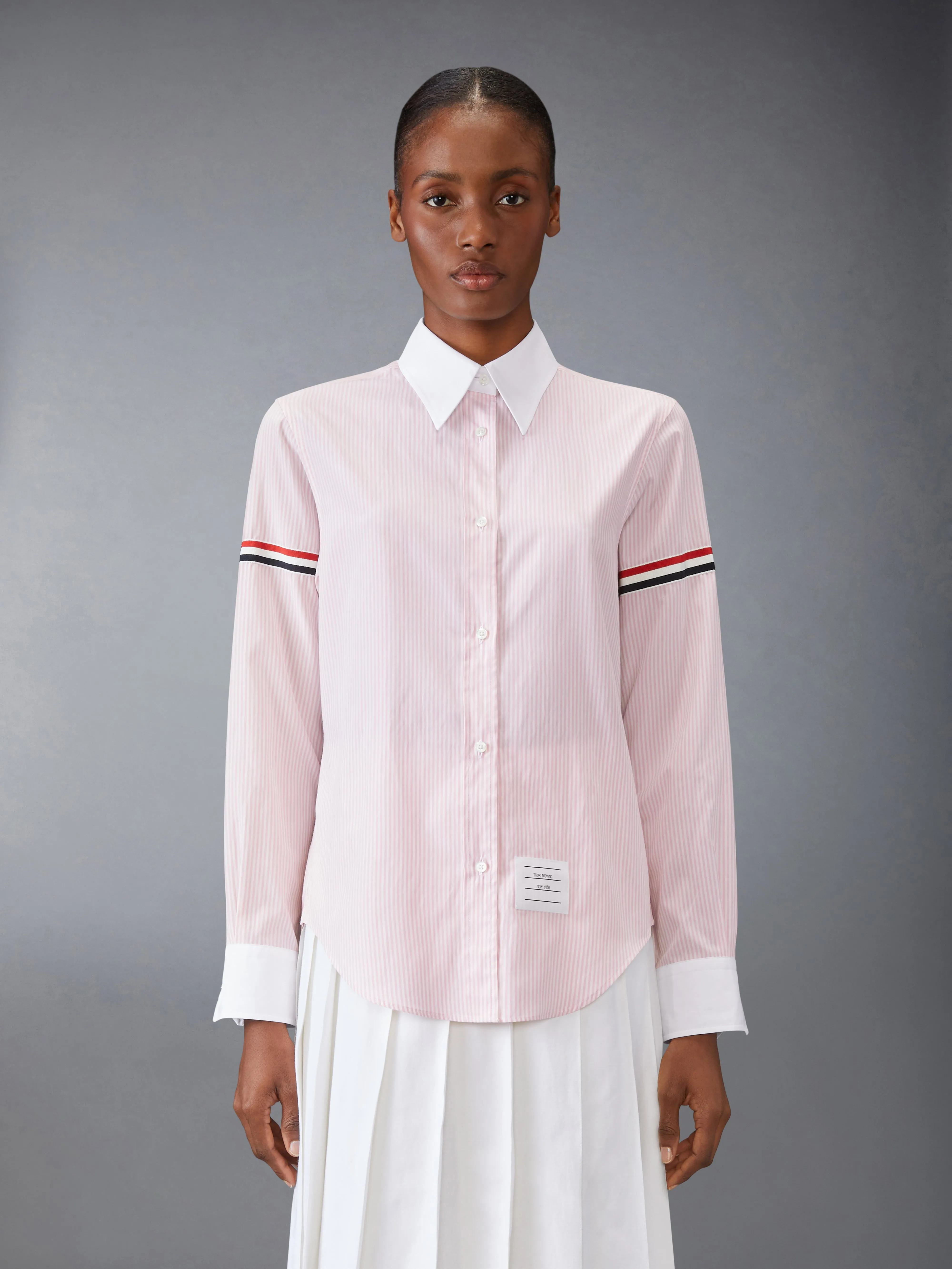 COTTON SILK ARMBAND POINT COLLAR SHIRT sold by Thom Browne product image thumbnail 2